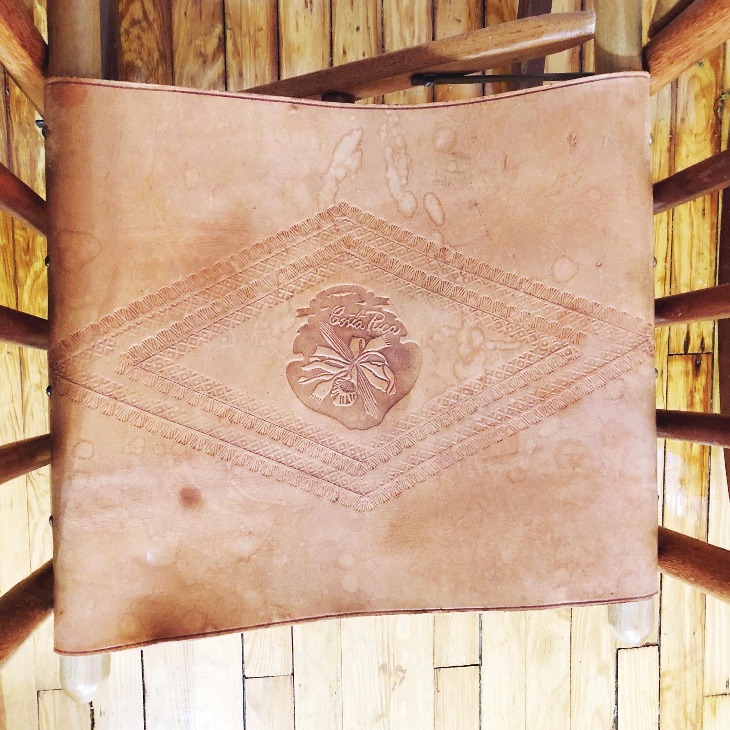 Leather & Wood Costa Rican Folding Rocking Chair - image-5