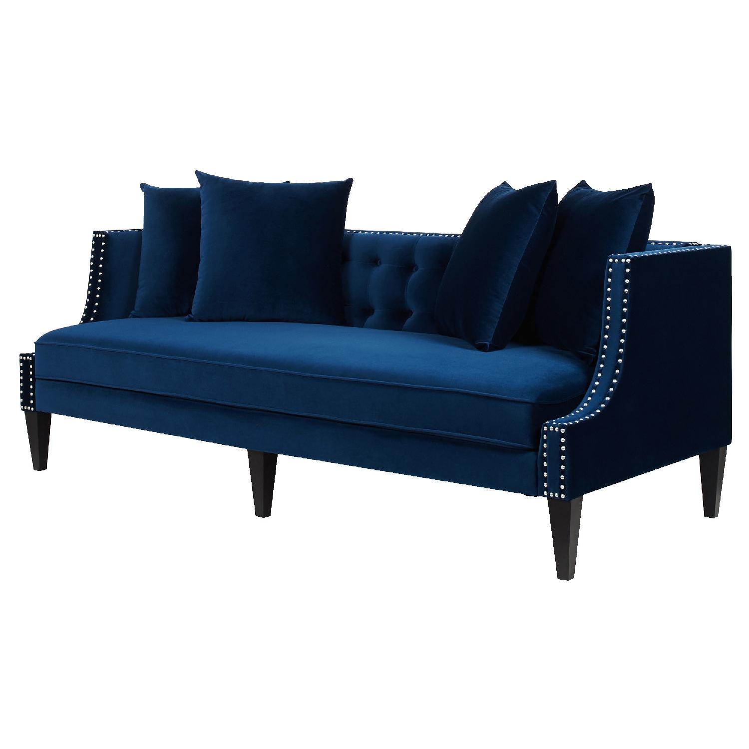 Jennifer Taylor Blue Tufted Couch - image-0