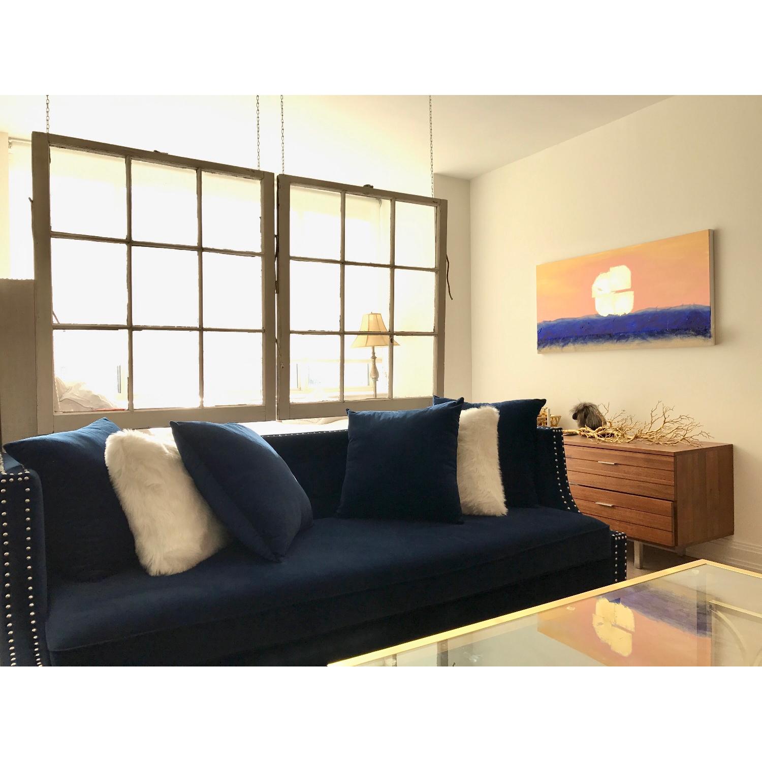 Jennifer Taylor Blue Tufted Couch - image-3