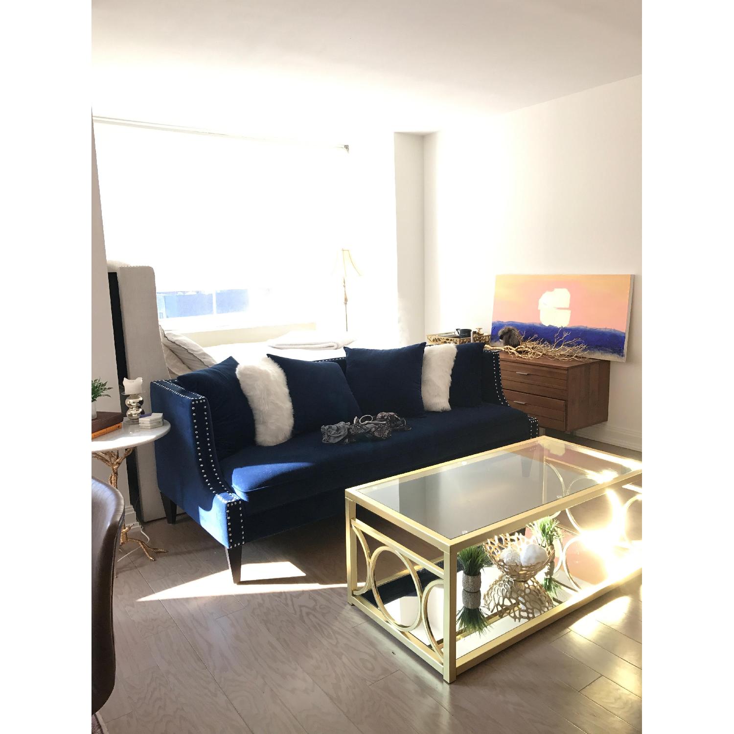 Jennifer Taylor Blue Tufted Couch - image-4
