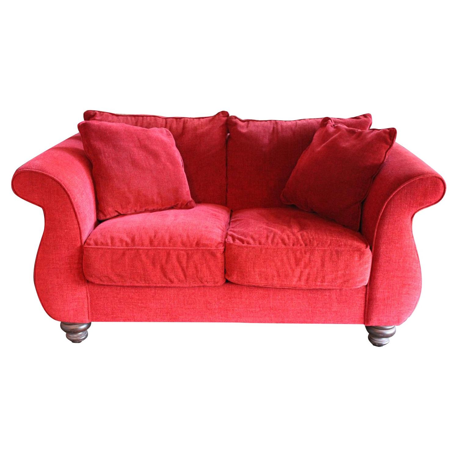 Rowe Red Chenille Loveseat - image-0