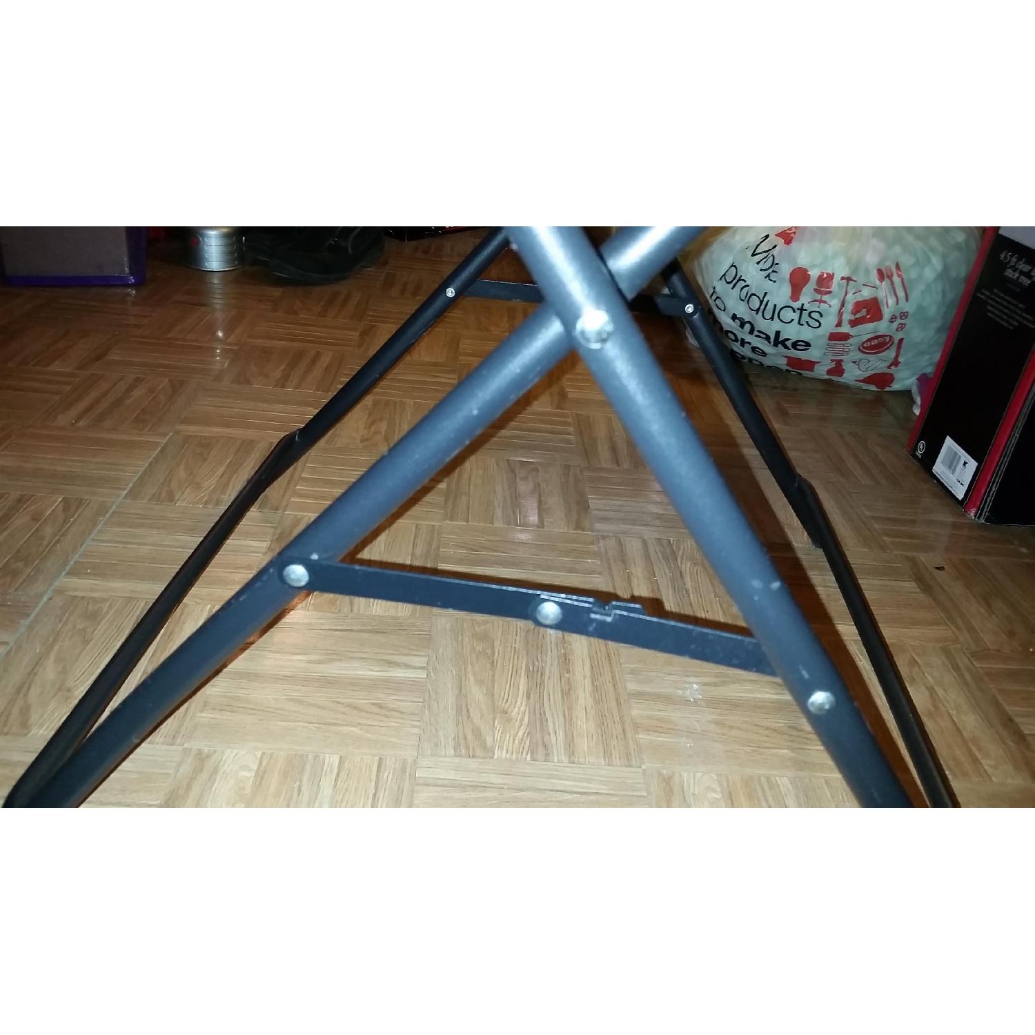 Black Metal Mesh Folding Table - image-4