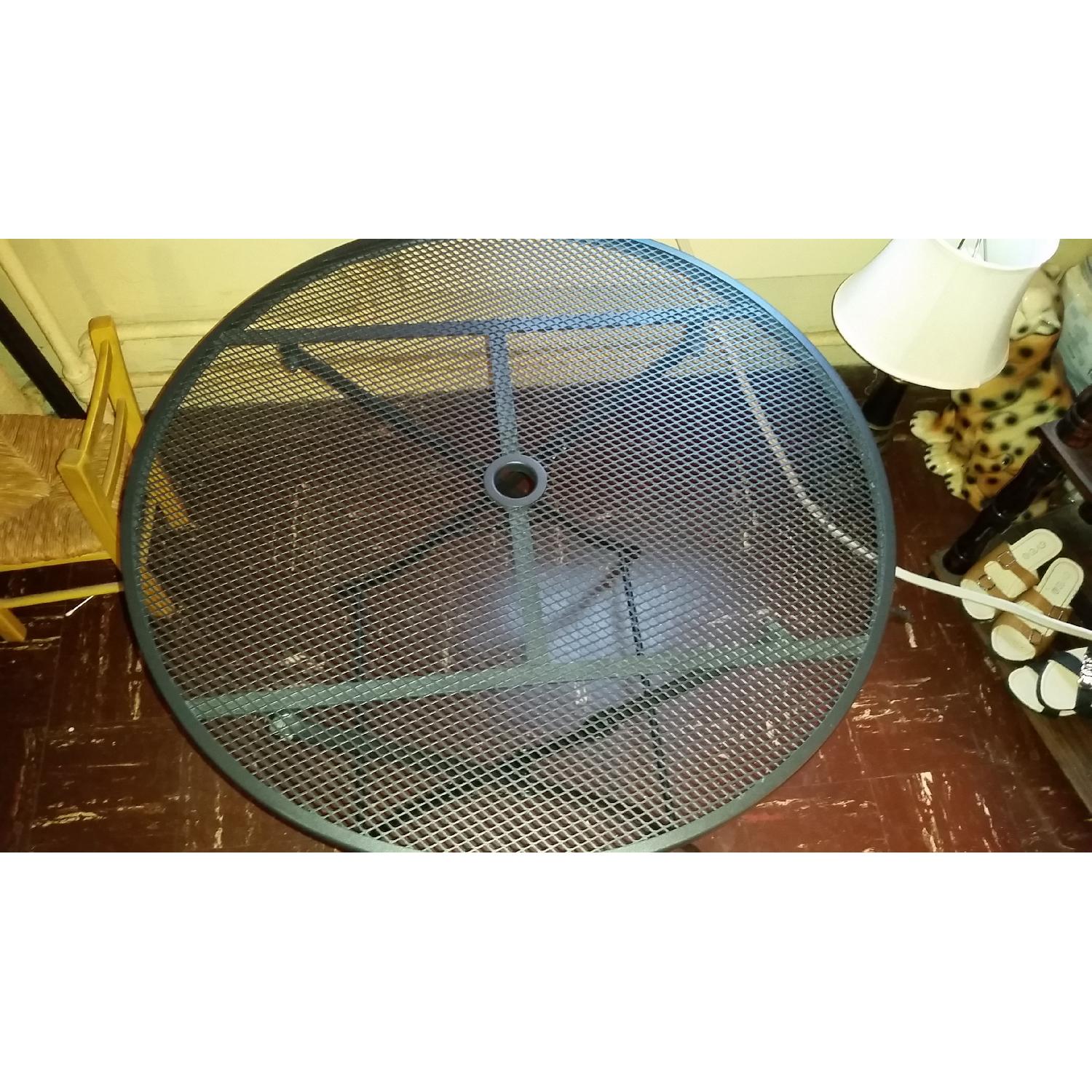Black Metal Mesh Folding Table - image-5