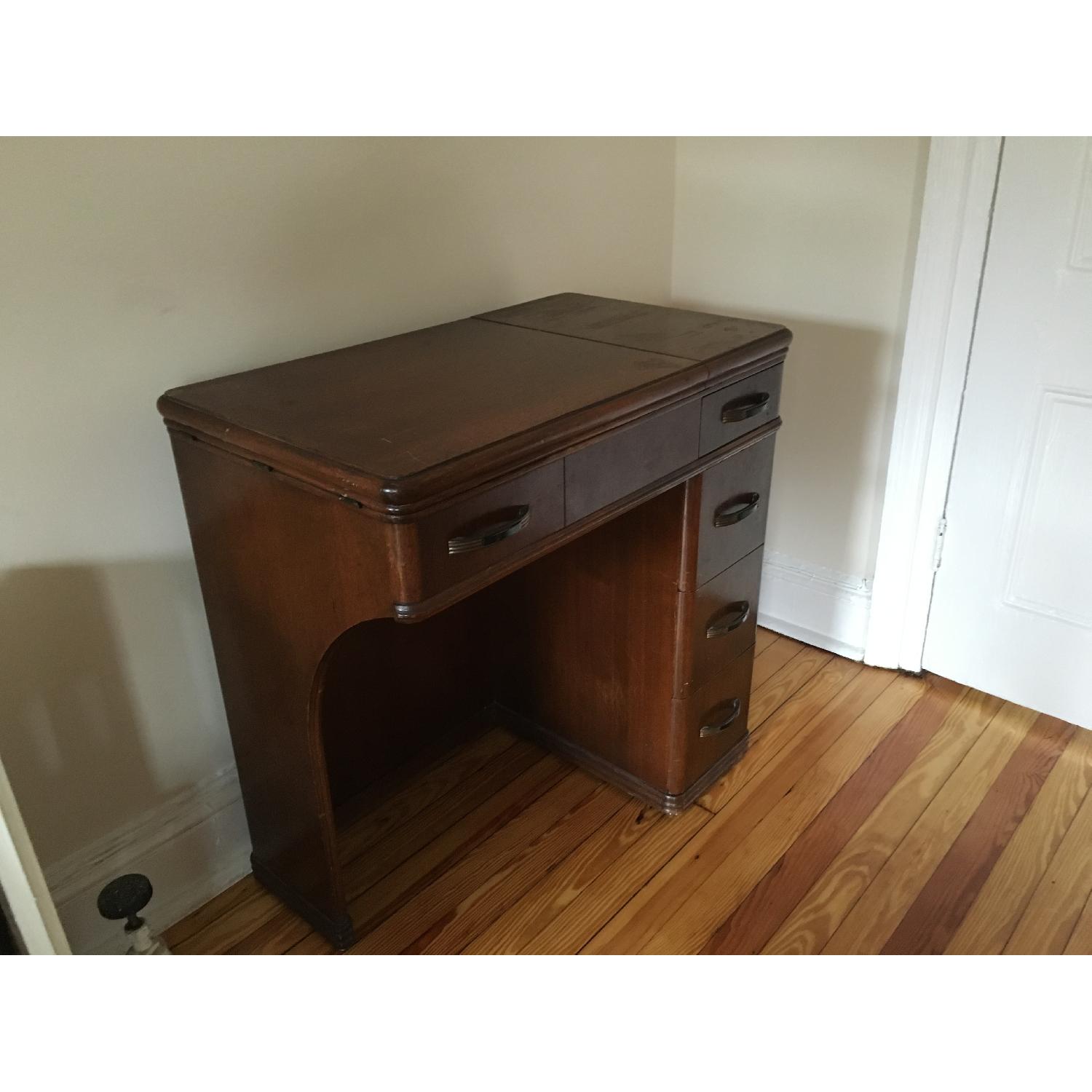 Antique Desk with Working Sewing Machine - image-2