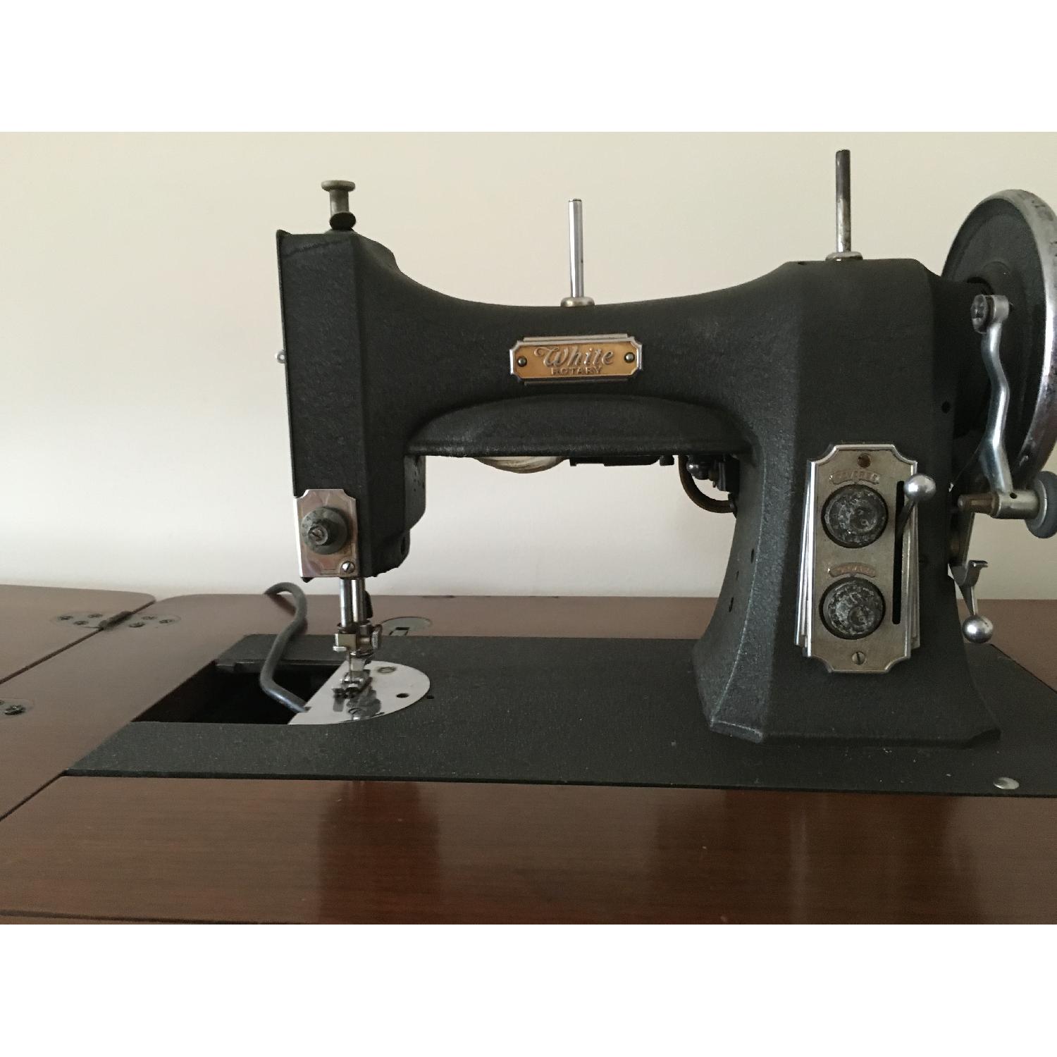 Antique Desk with Working Sewing Machine - image-4