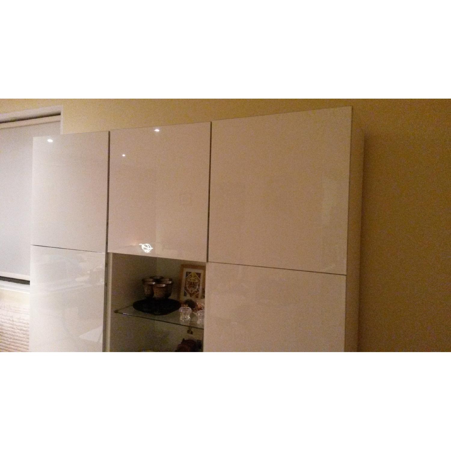 Ikea Besta Storage Combination w/ High Gloss Doors in White - image-3