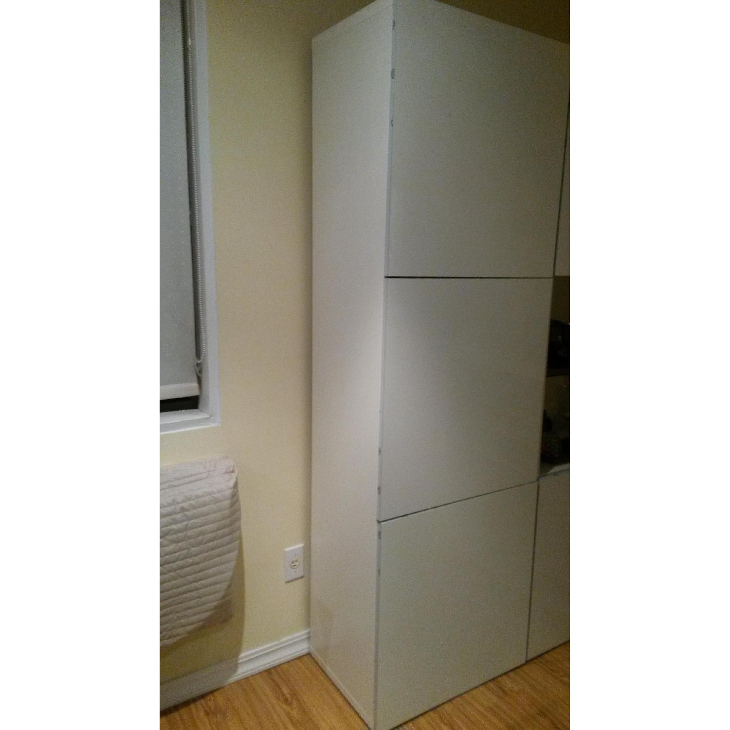 Ikea Besta Storage Combination w/ High Gloss Doors in White - image-4