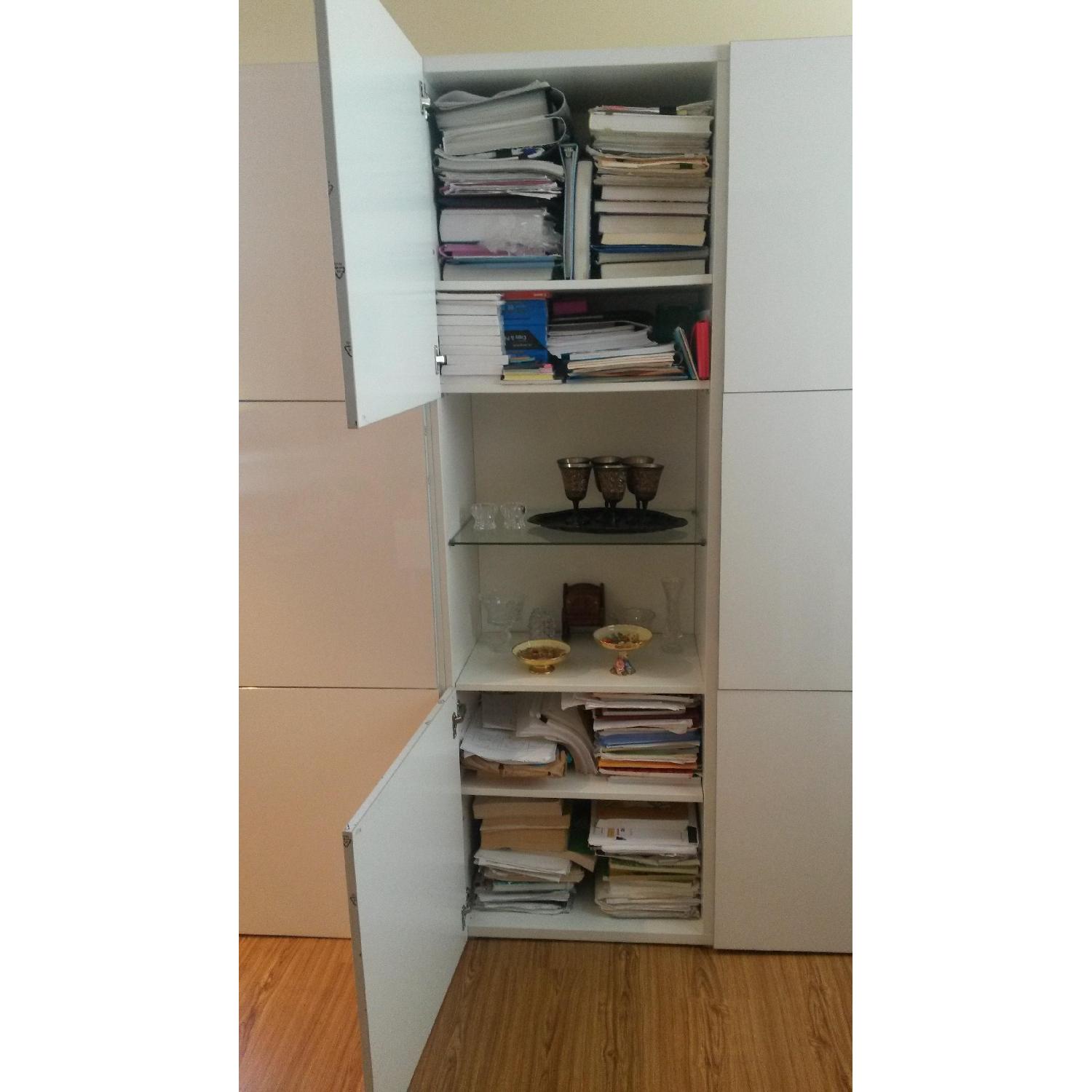 Ikea Besta Storage Combination w/ High Gloss Doors in White - image-5