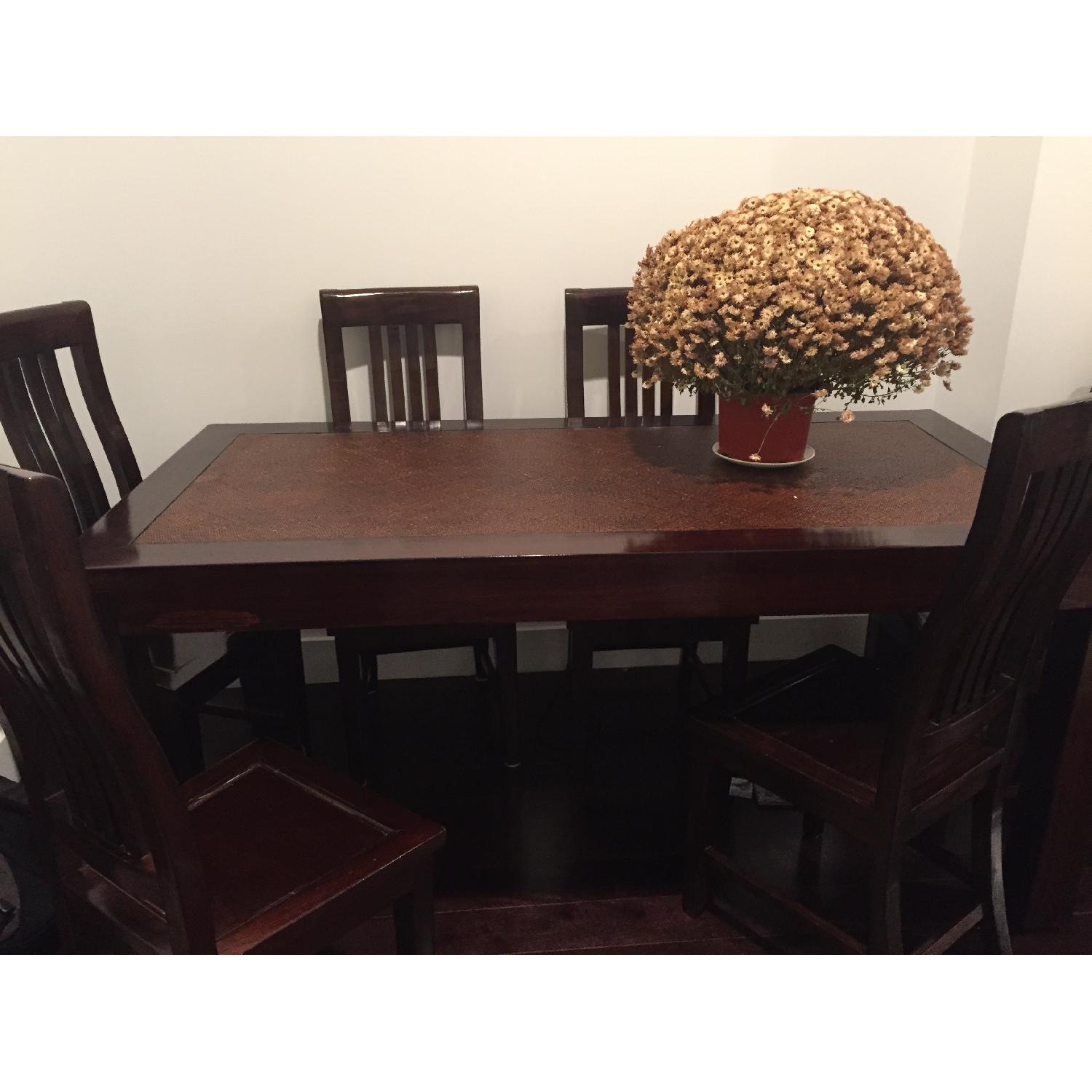 Asian Expandable Dining Table w/ 4 Chairs - AptDeco