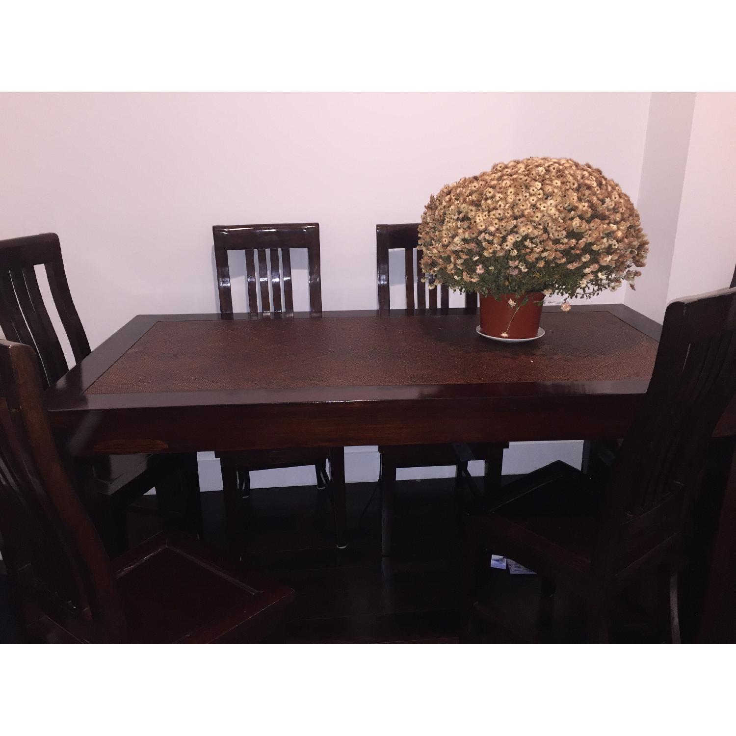 Asian Expandable Dining Table w/ 4 Chairs - AptDeco