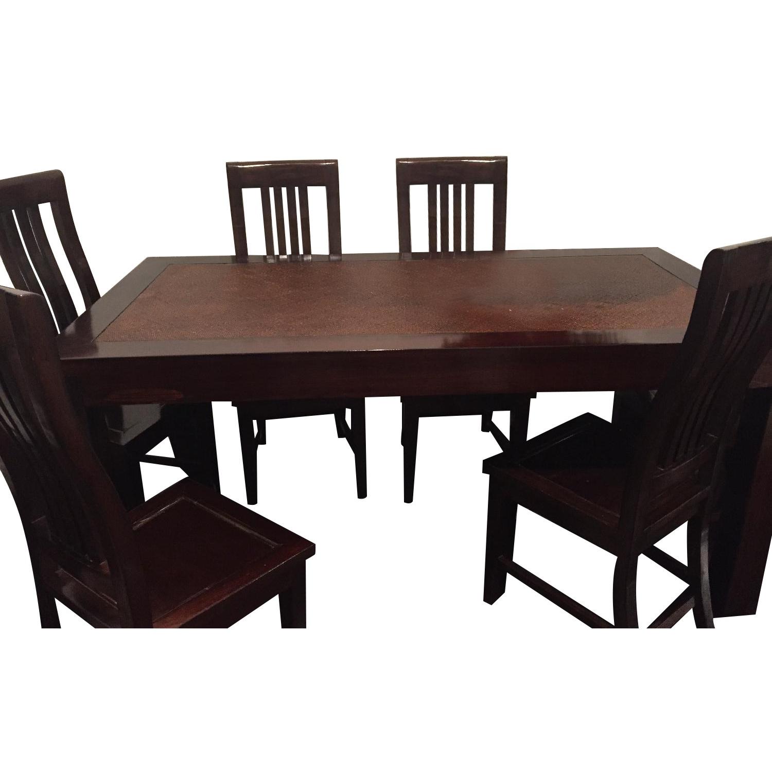 Asian Expandable Dining Table w/ 4 Chairs - AptDeco