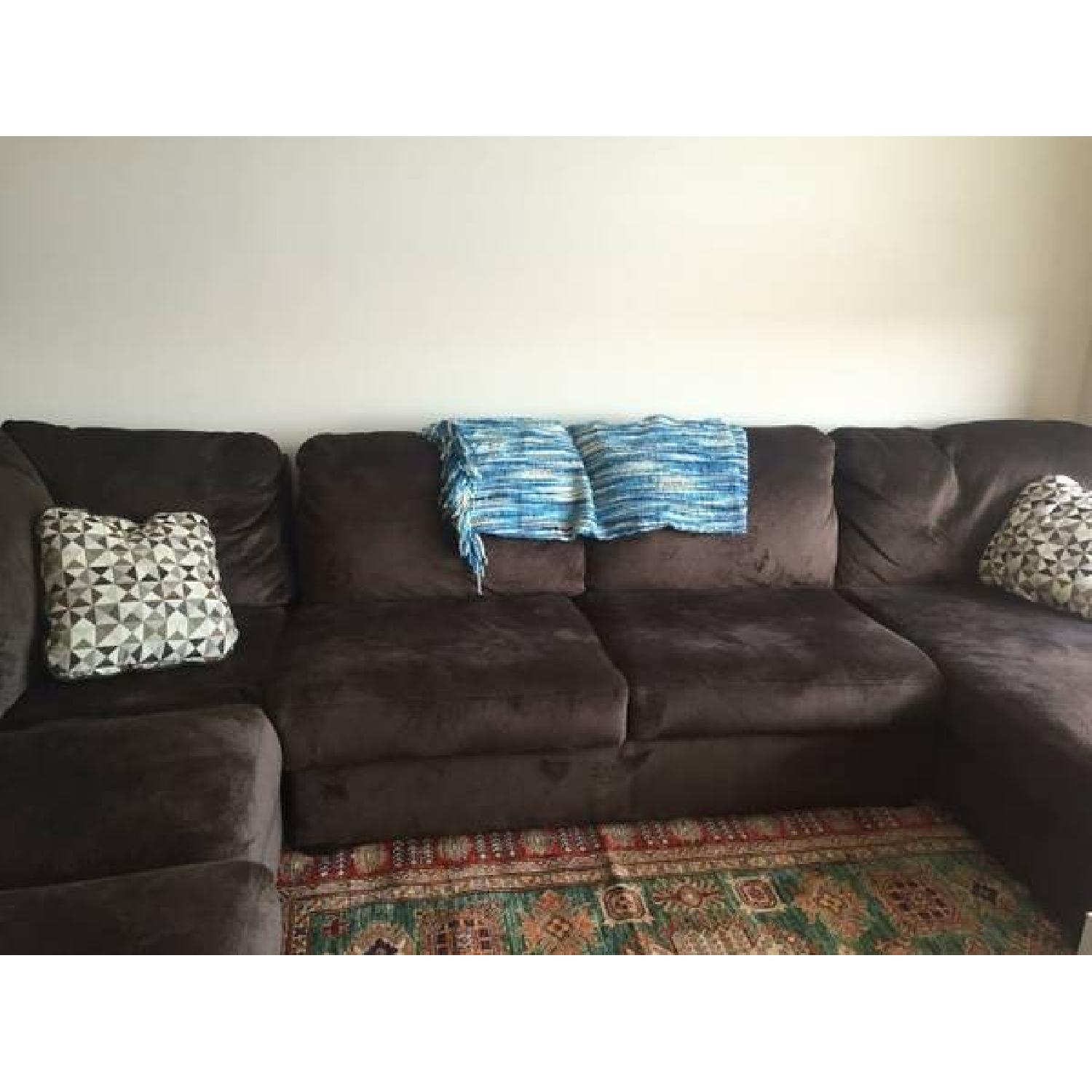 Chocolate Brown Sectional Sofa - image-2
