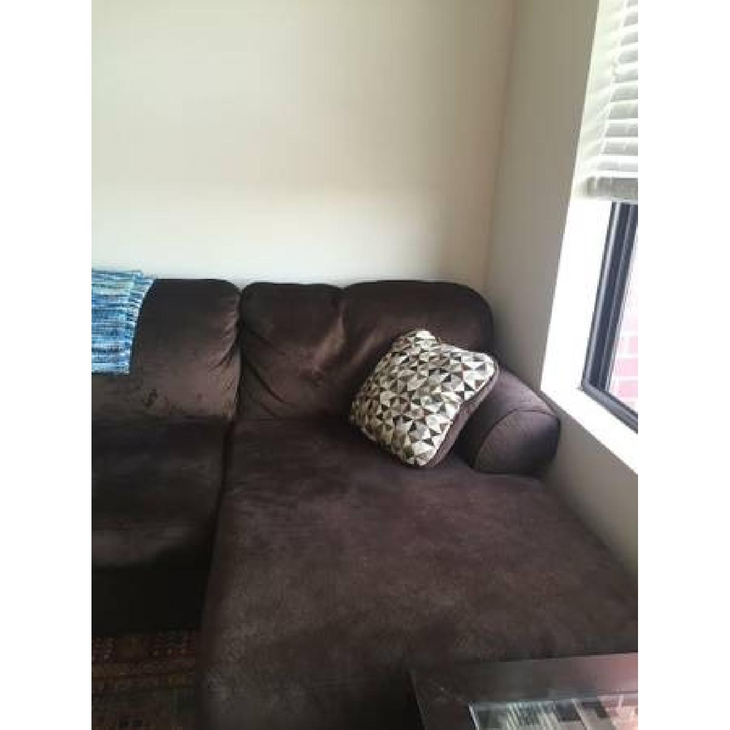 Chocolate Brown Sectional Sofa - image-3