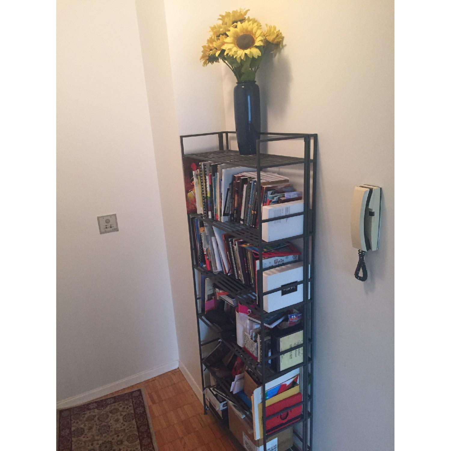 Container Store Iron Folding Bookcase and Media Center - image-1
