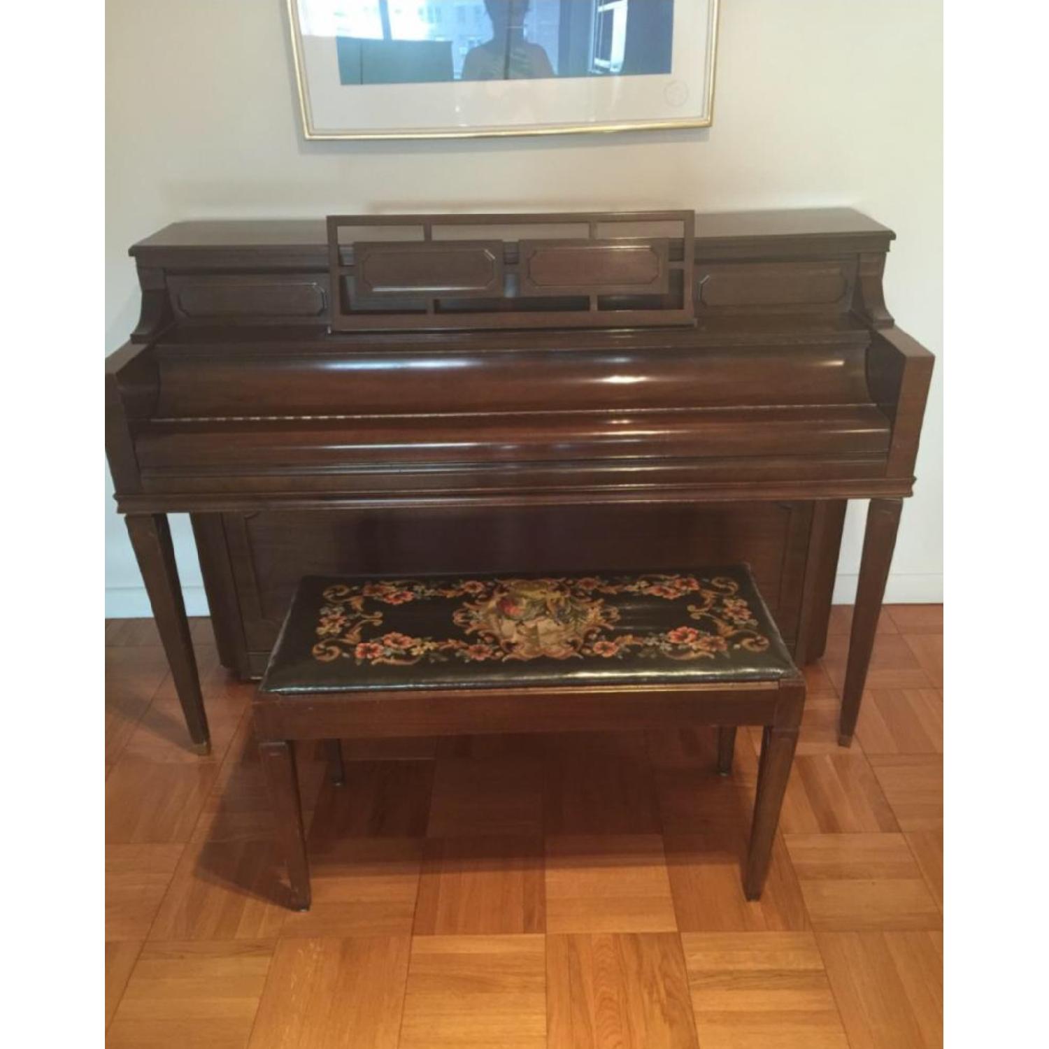 Chickering 1940 European Walnut Finish Ivory Ebony Aeolian Upright Piano - image-1