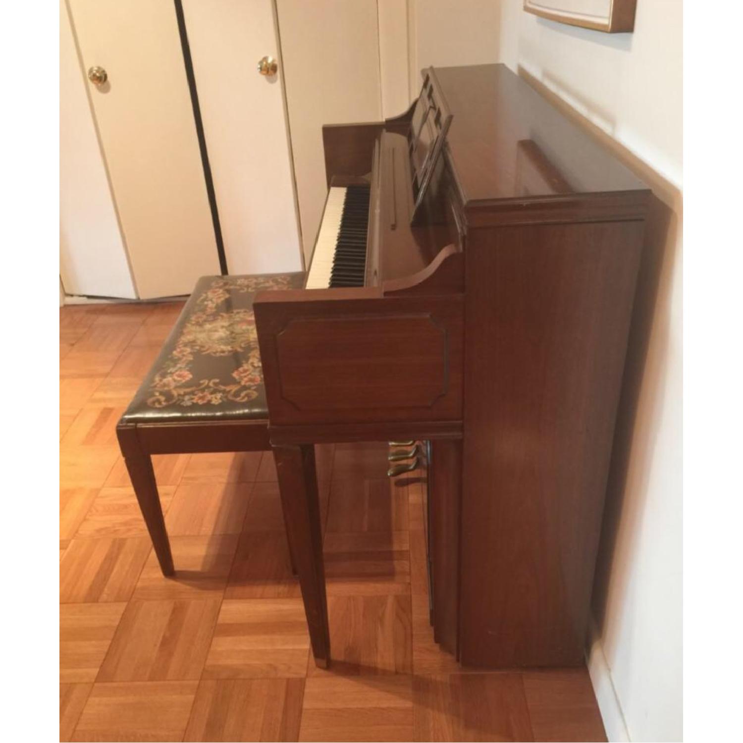 Chickering 1940 European Walnut Finish Ivory Ebony Aeolian Upright Piano - image-2