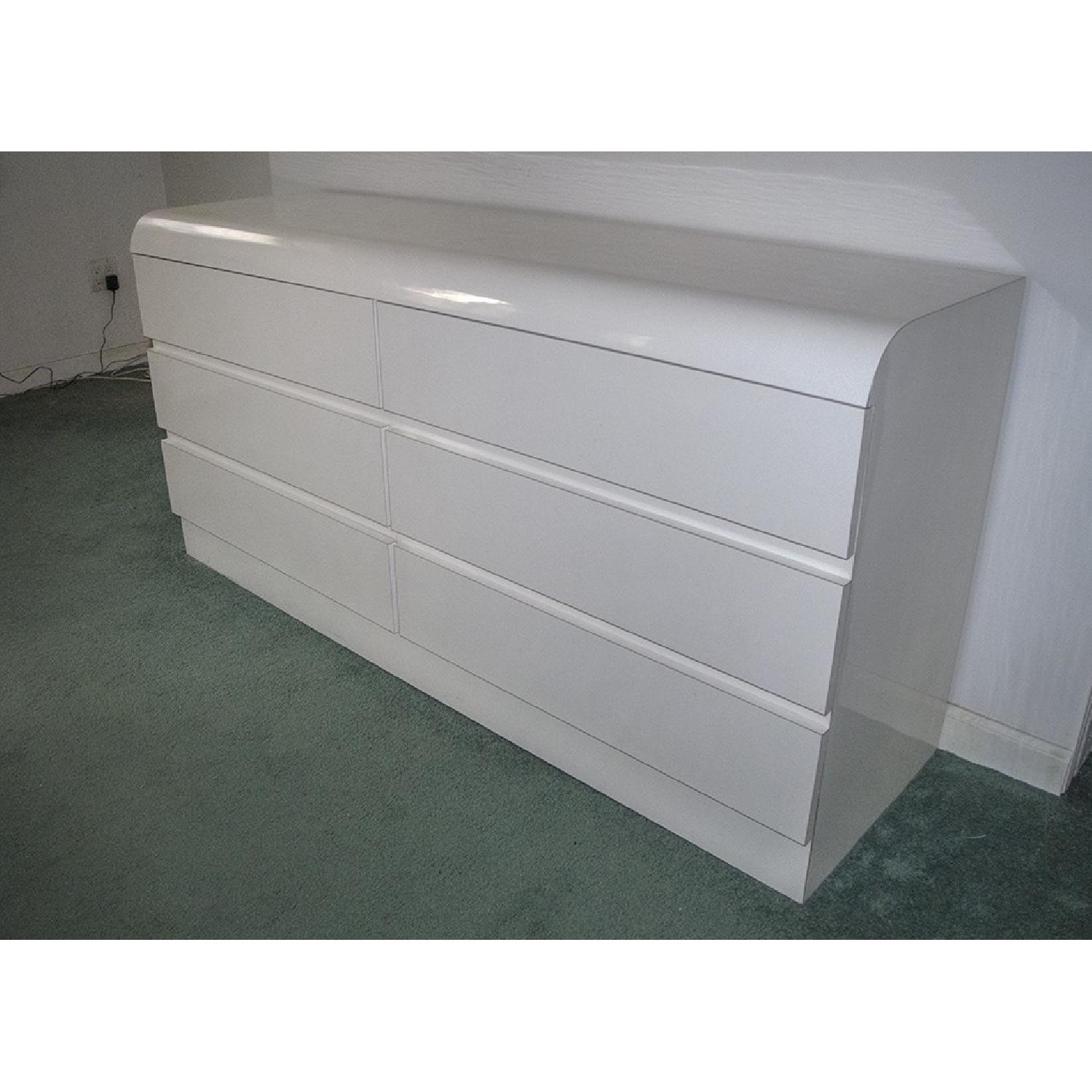 White Laminate Wood Dresser - image-1