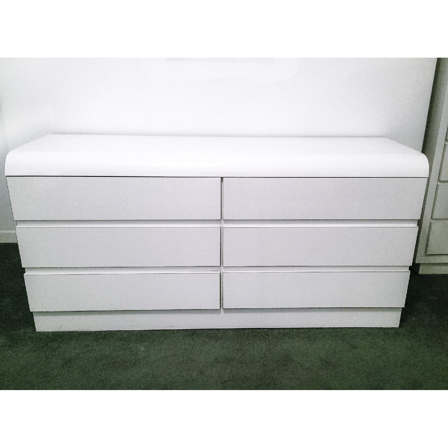 White Laminate Wood Dresser - image-2