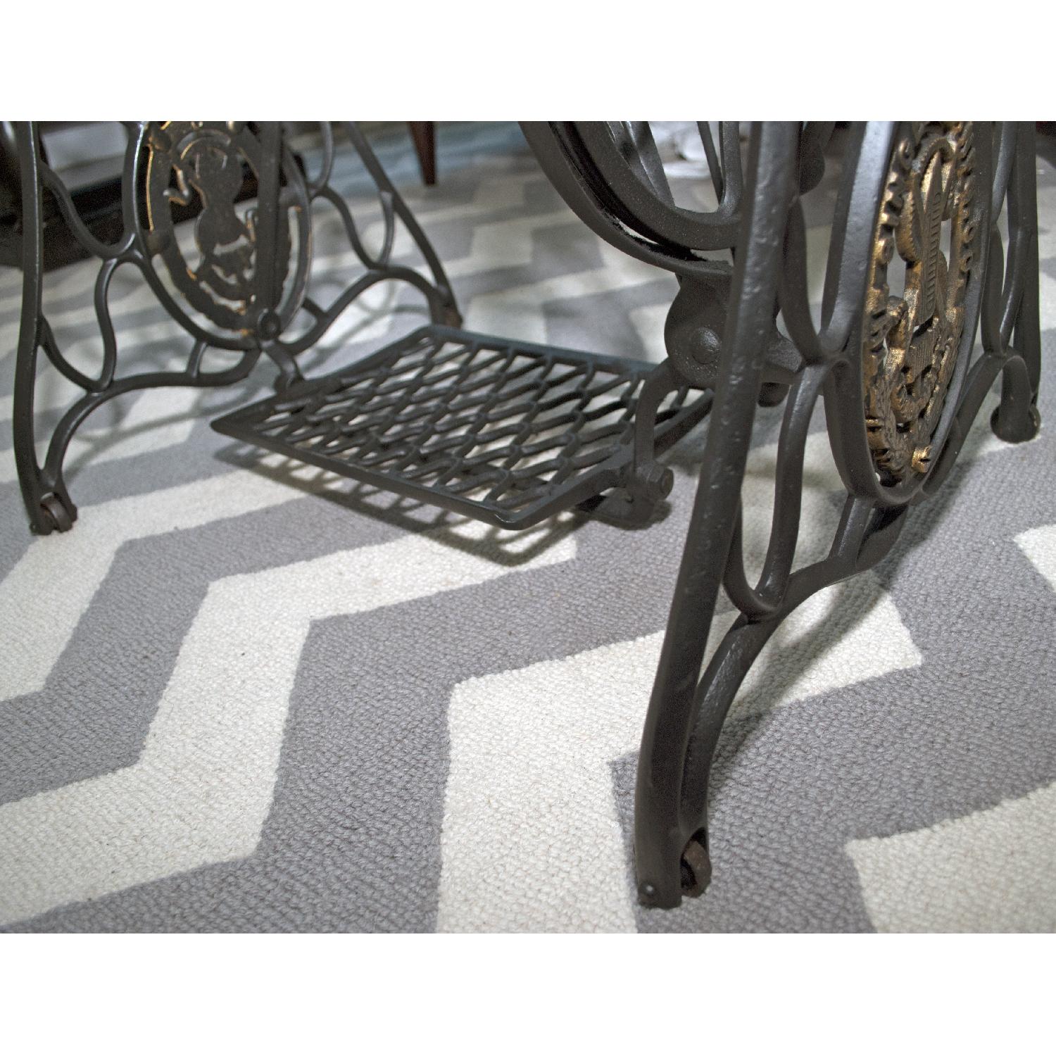 Singer Sewing Machine Base With Glass Top Office Table - image-6