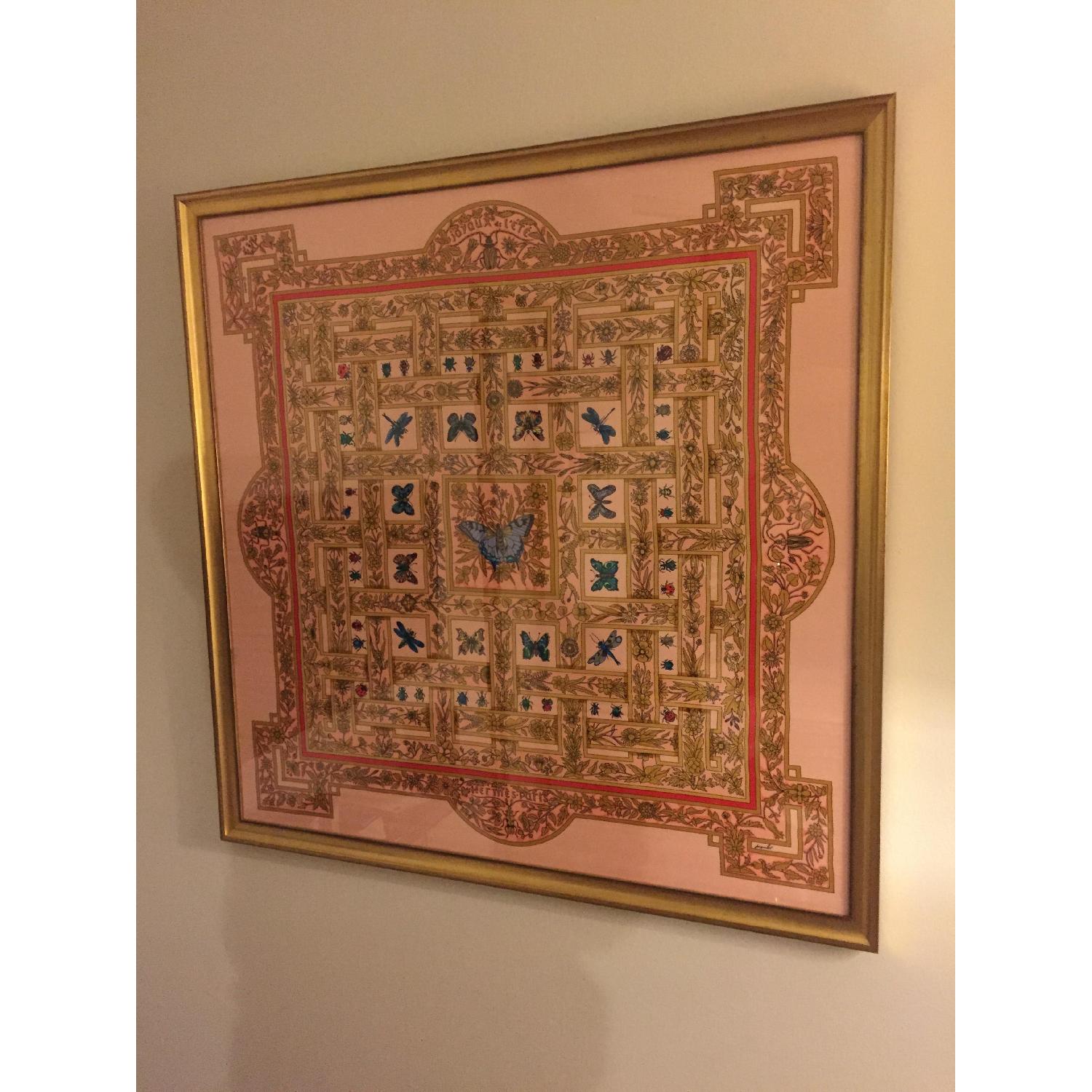 Framed Vintage Hermes Scarf - image-2