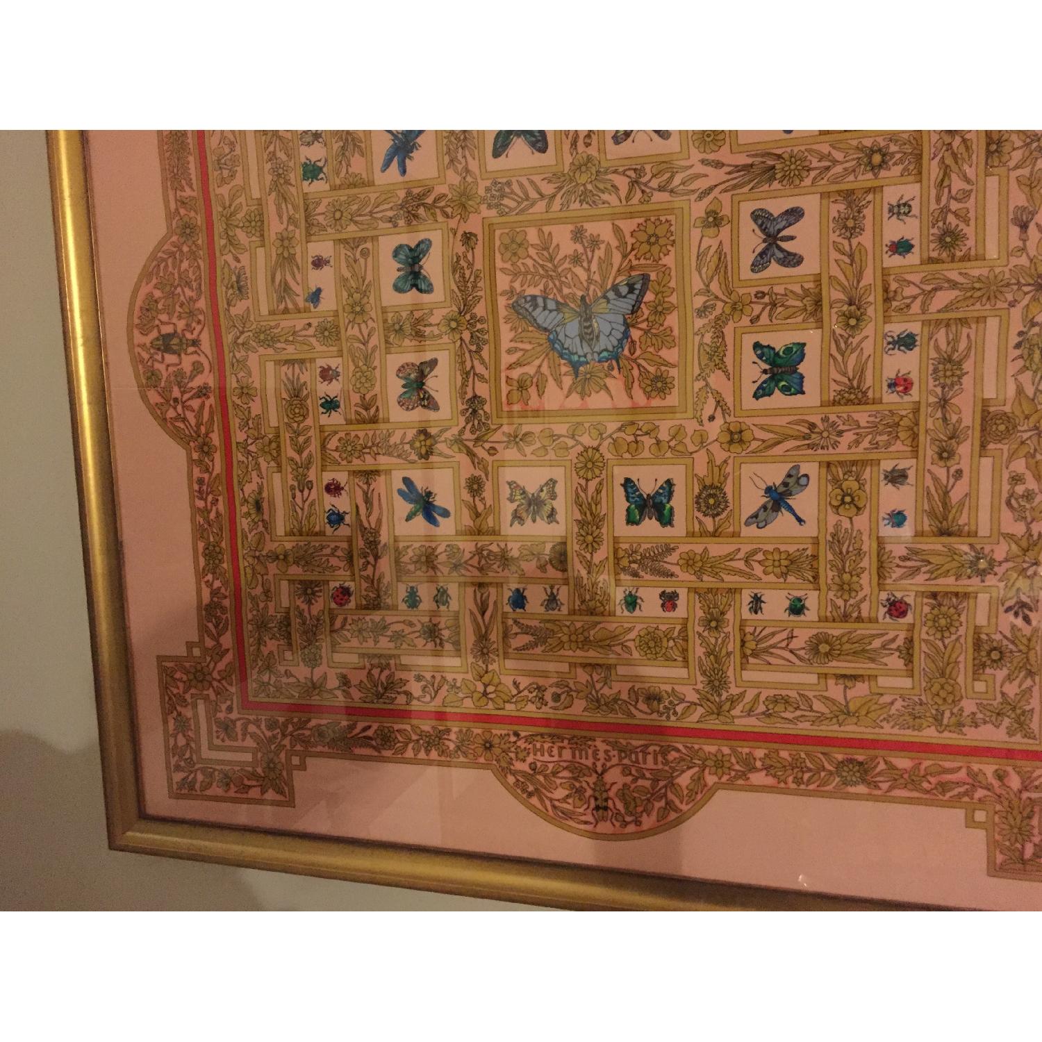Framed Vintage Hermes Scarf - image-4