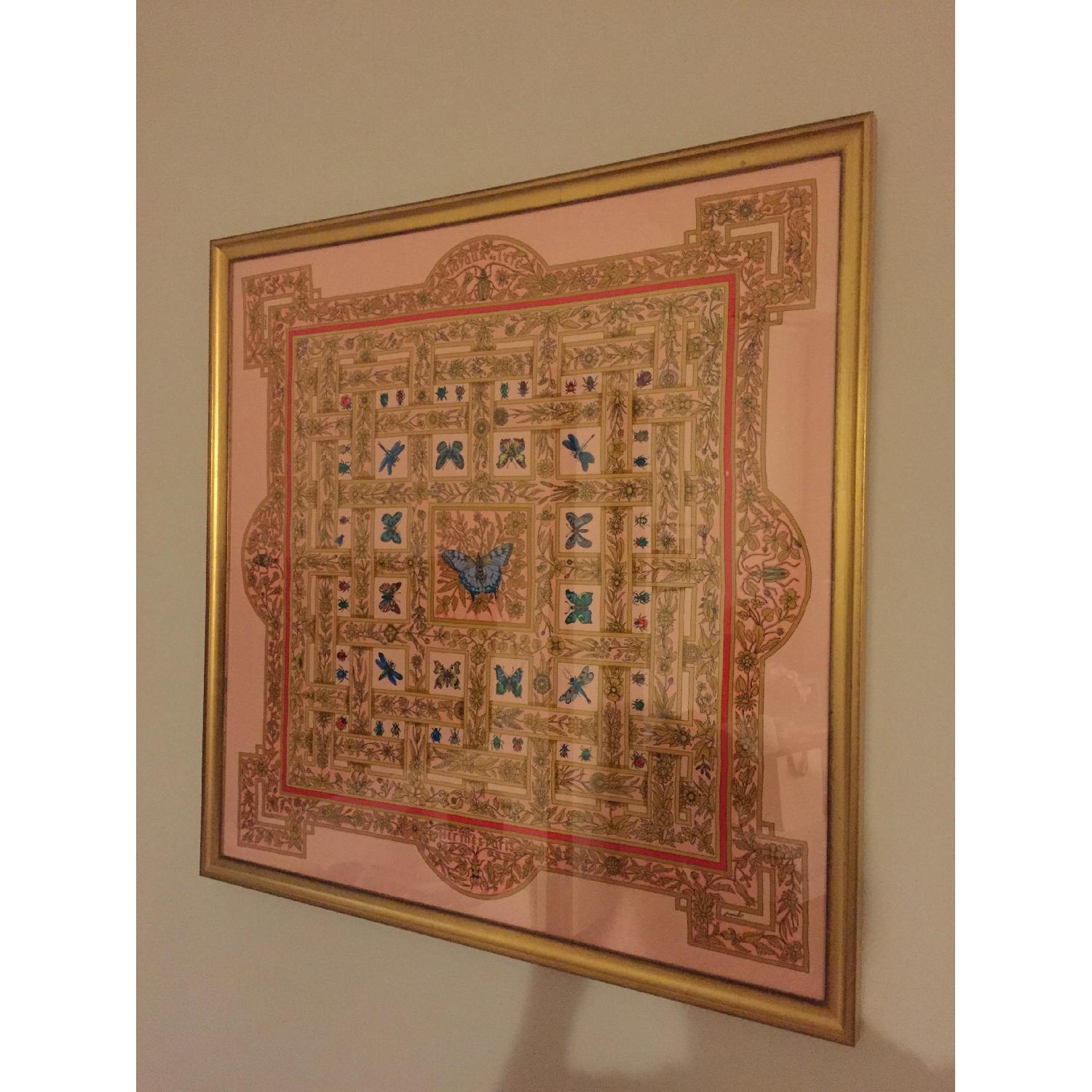 Framed Vintage Hermes Scarf - image-5