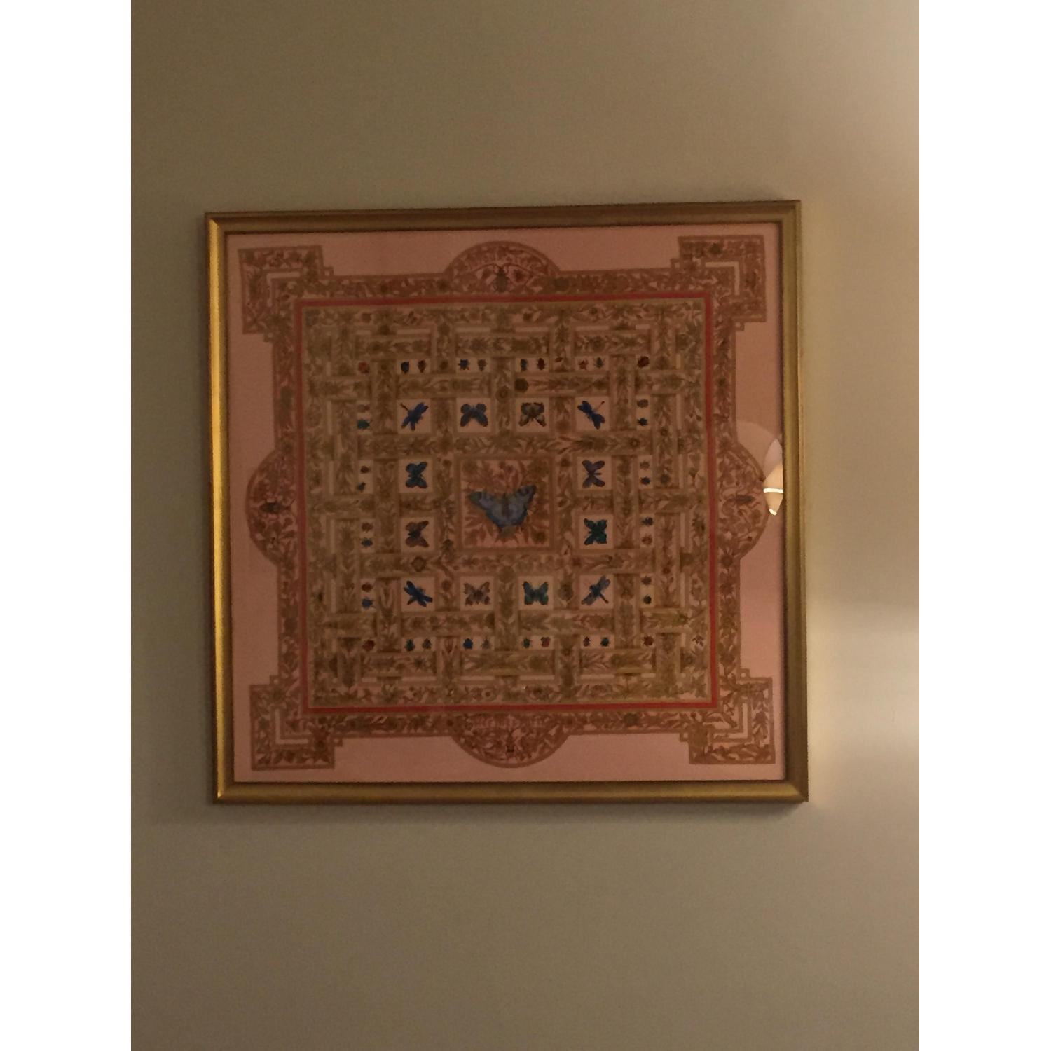 Framed Vintage Hermes Scarf - image-7