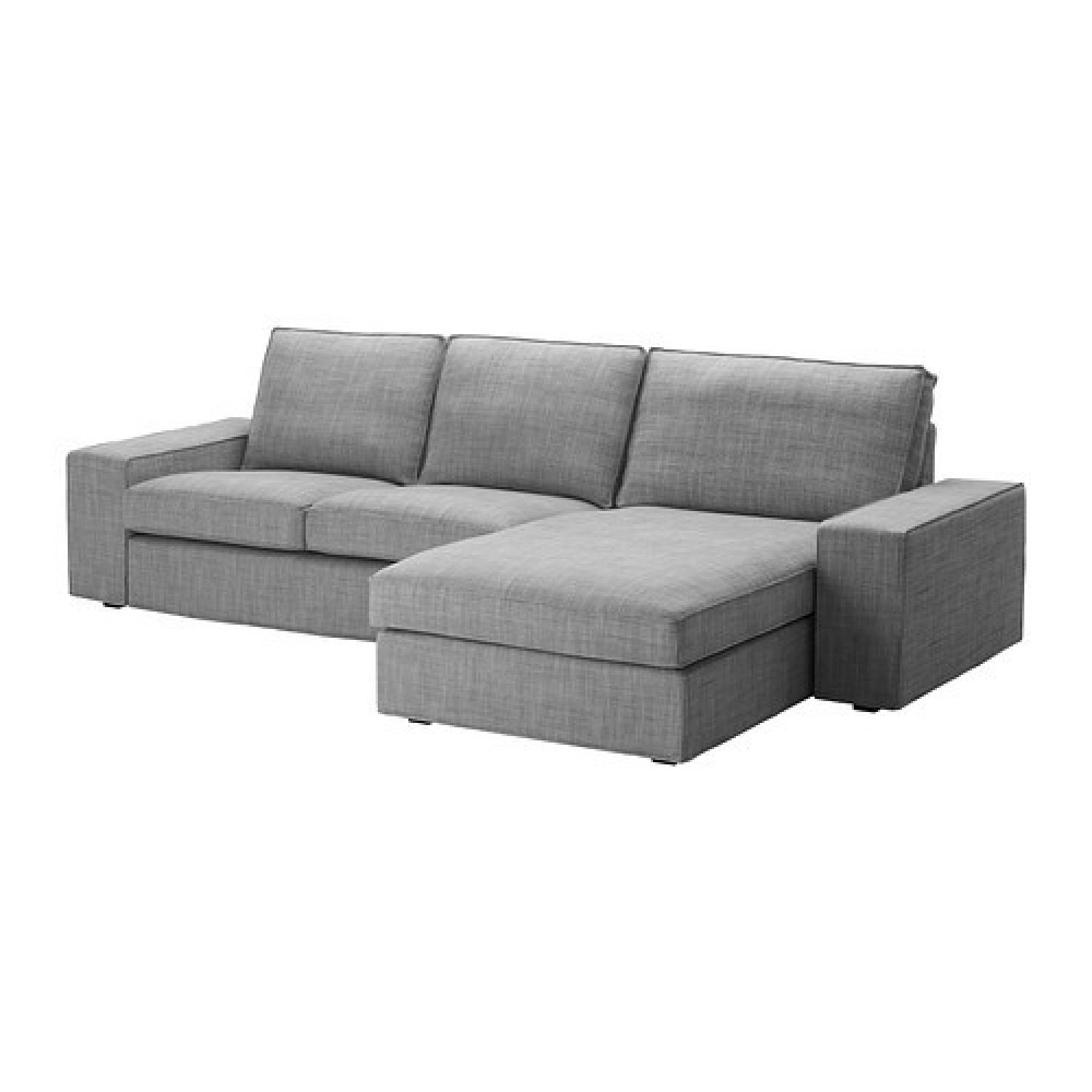 Ikea Kivik Loveseat w/ Chaise in Isunda Gray - image-1