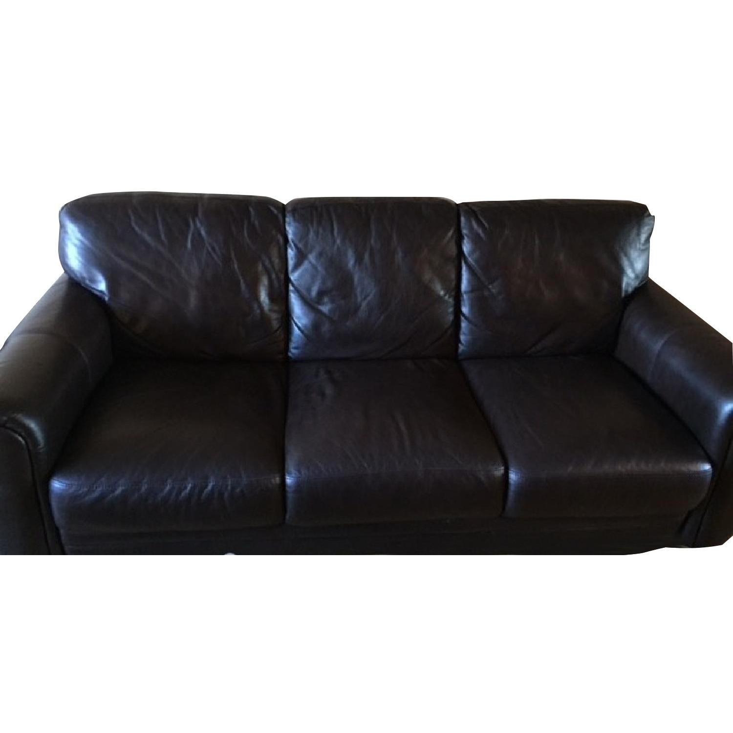 Raymour & Flanigan Leather Sofa AptDeco