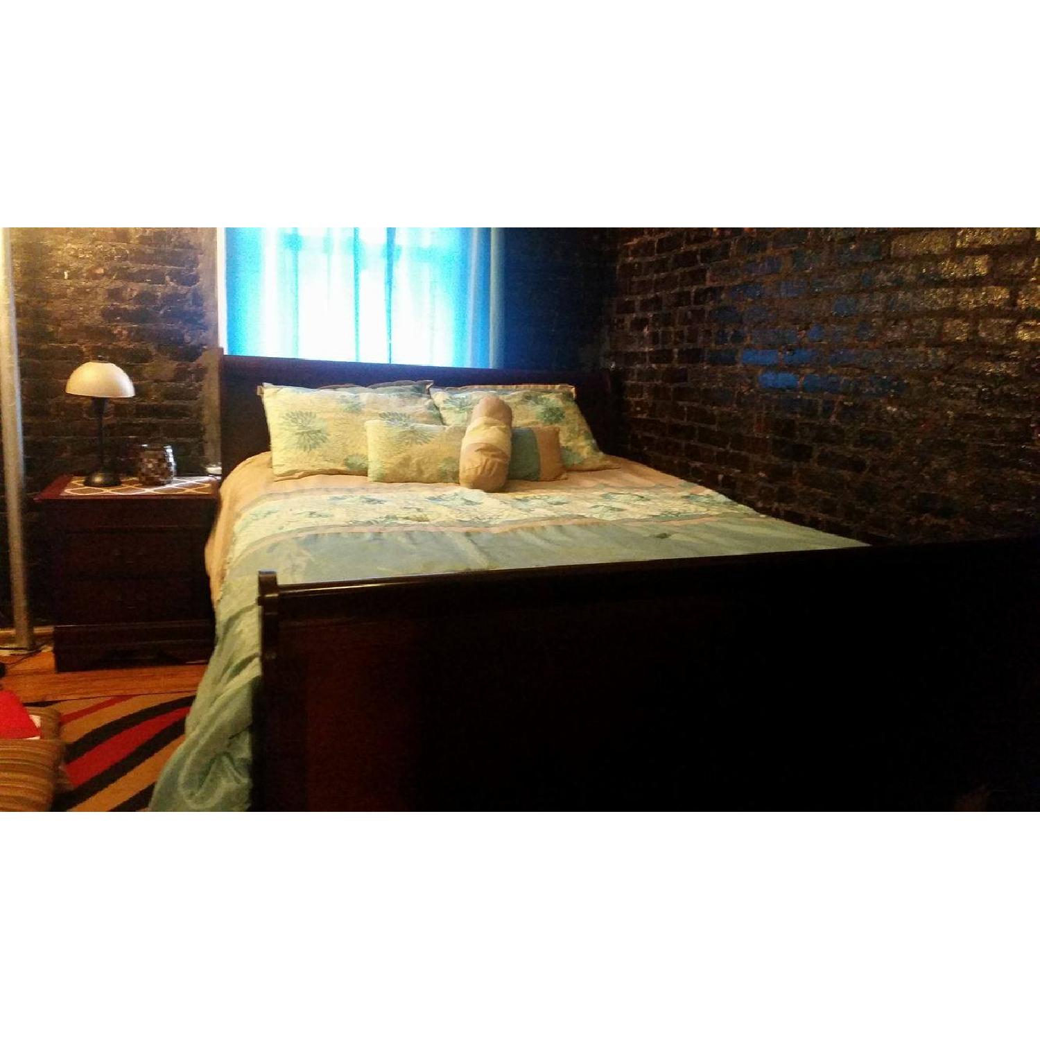 Queen Size Bed Frame + 2  Side Tables - image-1