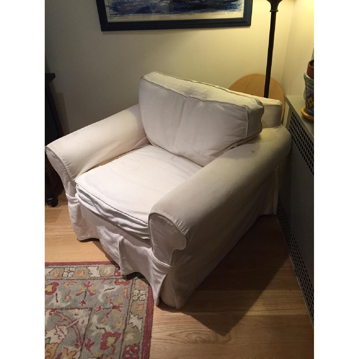Pottery Barn Slip Covered Arm Chair - image-2