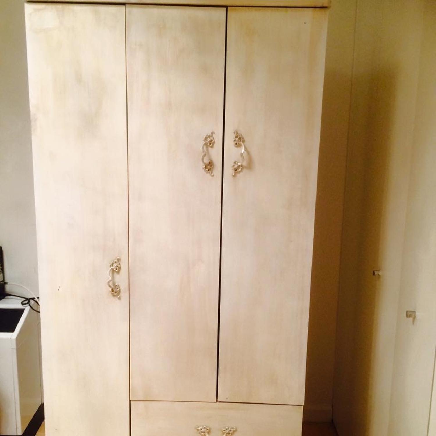 Birch Wood Wardrobe/Armoire - image-1