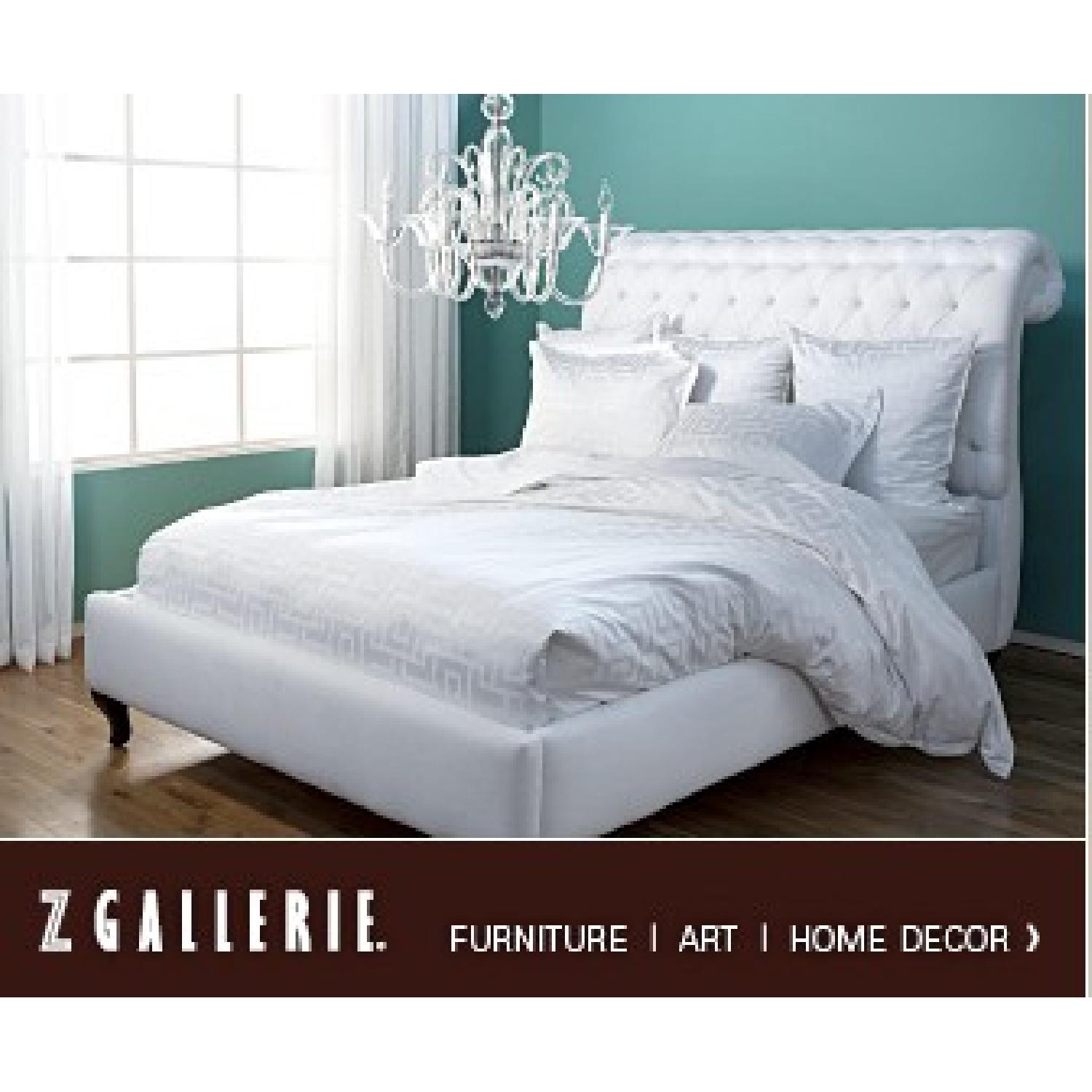Z Gallerie Tufted Ella Queen Size Sleigh Bed - image-1