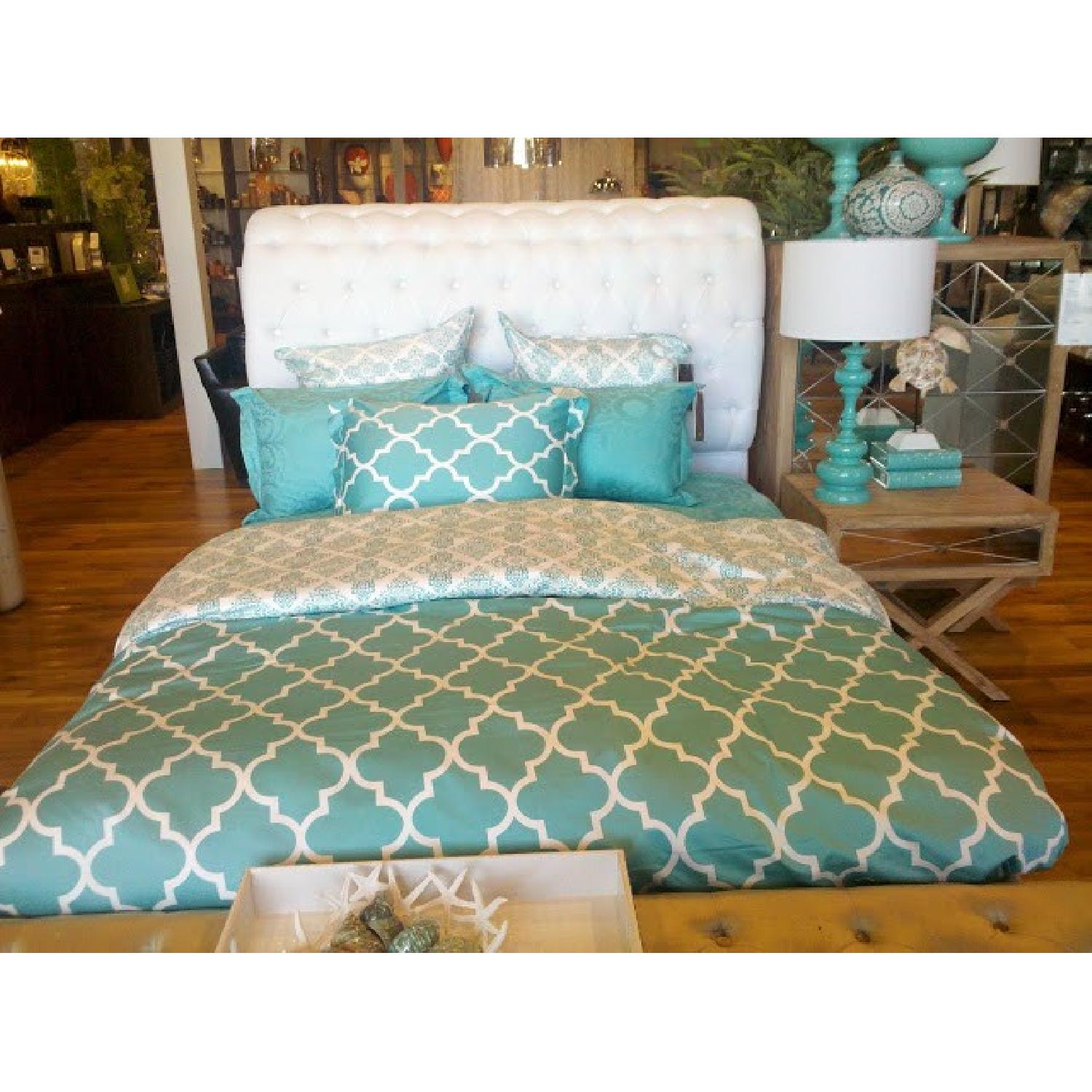 Z Gallerie Tufted Ella Queen Size Sleigh Bed - image-2