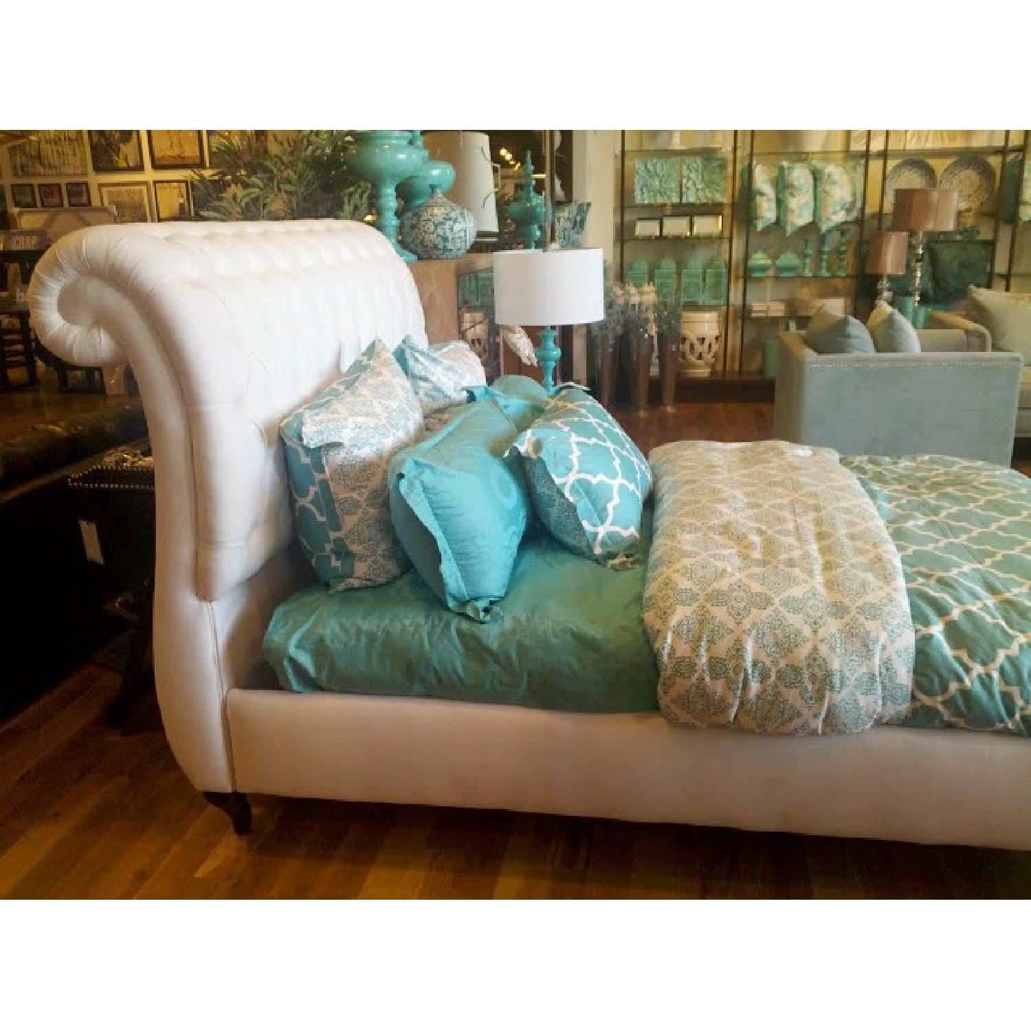 Z Gallerie Tufted Ella Queen Size Sleigh Bed - image-3