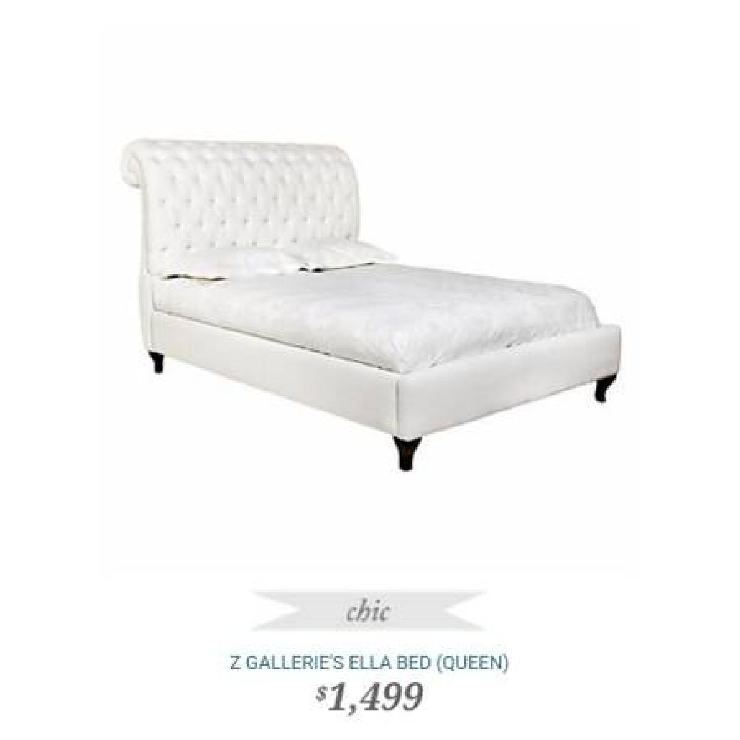 Z Gallerie Tufted Ella Queen Size Sleigh Bed - image-4