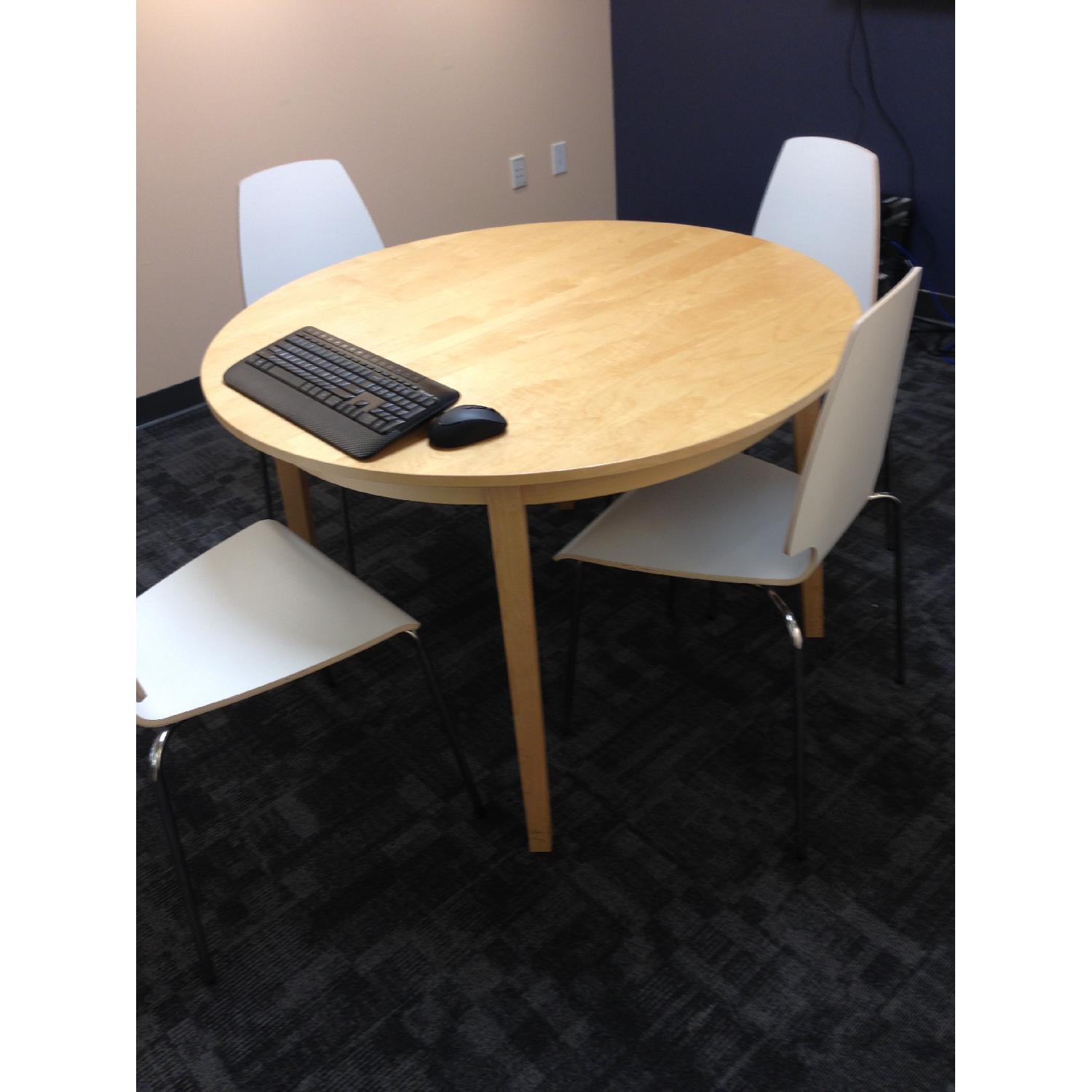 Ikea Bjursta Round Extendable Table in Birch Veneer - image-2