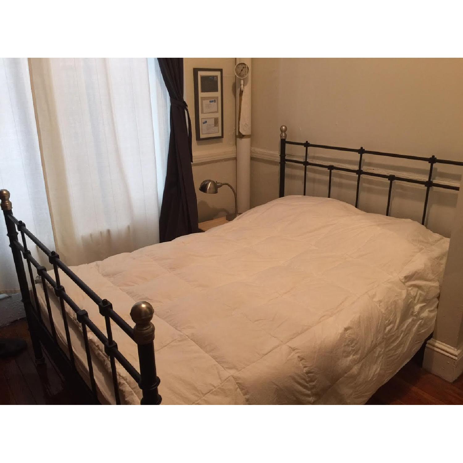 Ikea Svelvik Queen Size Bed Frame in Black w/ Luroy Slatted Base AptDeco