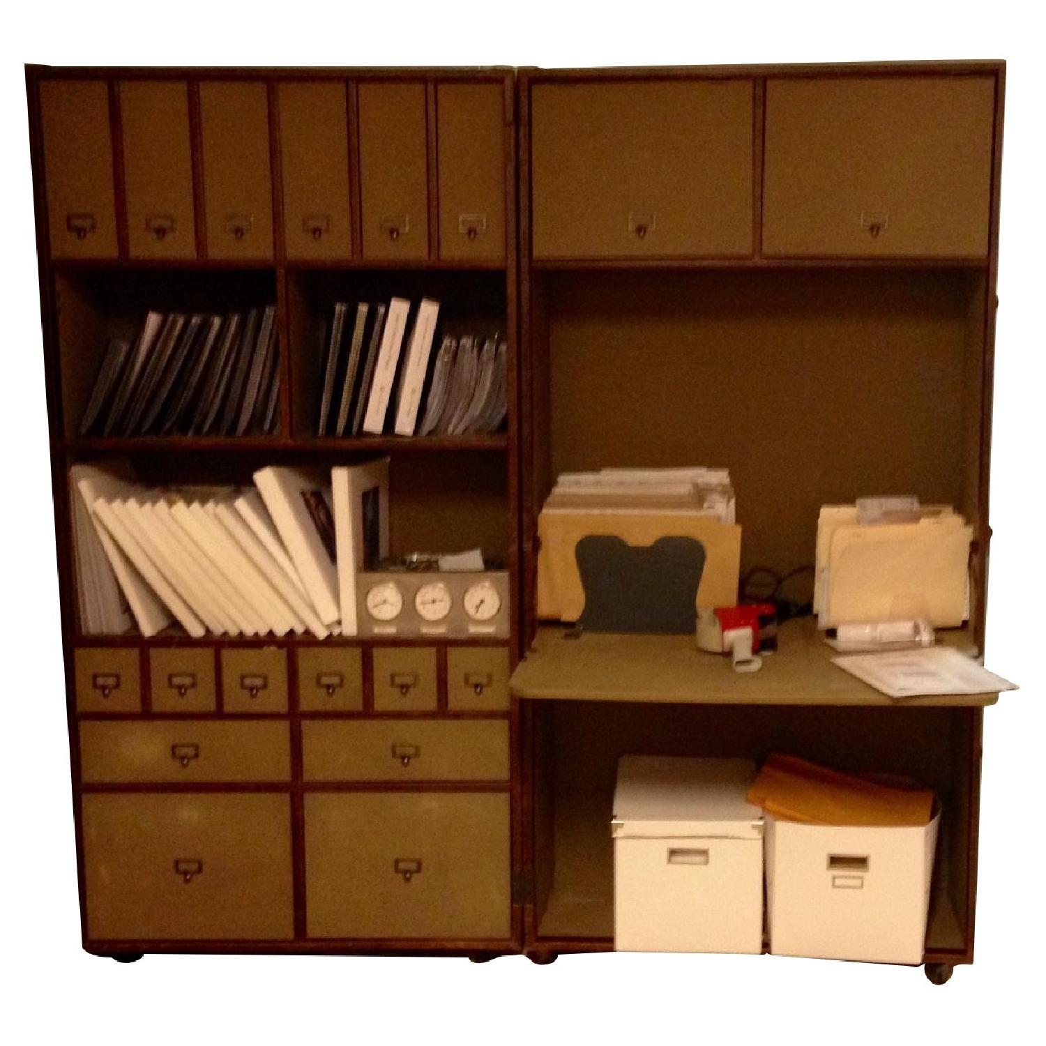 Restoration Hardware Antigue Green Storage Unit - image-0