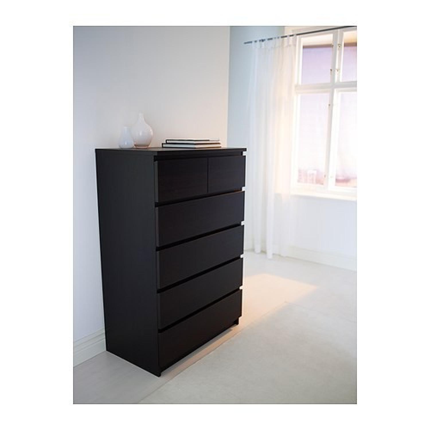 Ikea Malm 6-Drawer Chest w/ Glass & Mirror - image-2