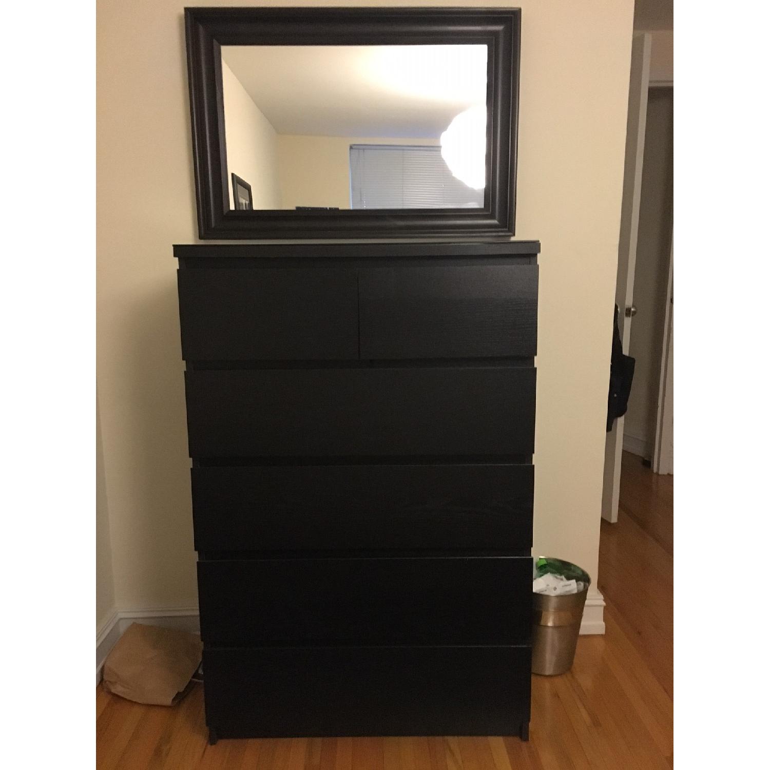 Ikea Malm 6-Drawer Chest w/ Glass & Mirror - image-3