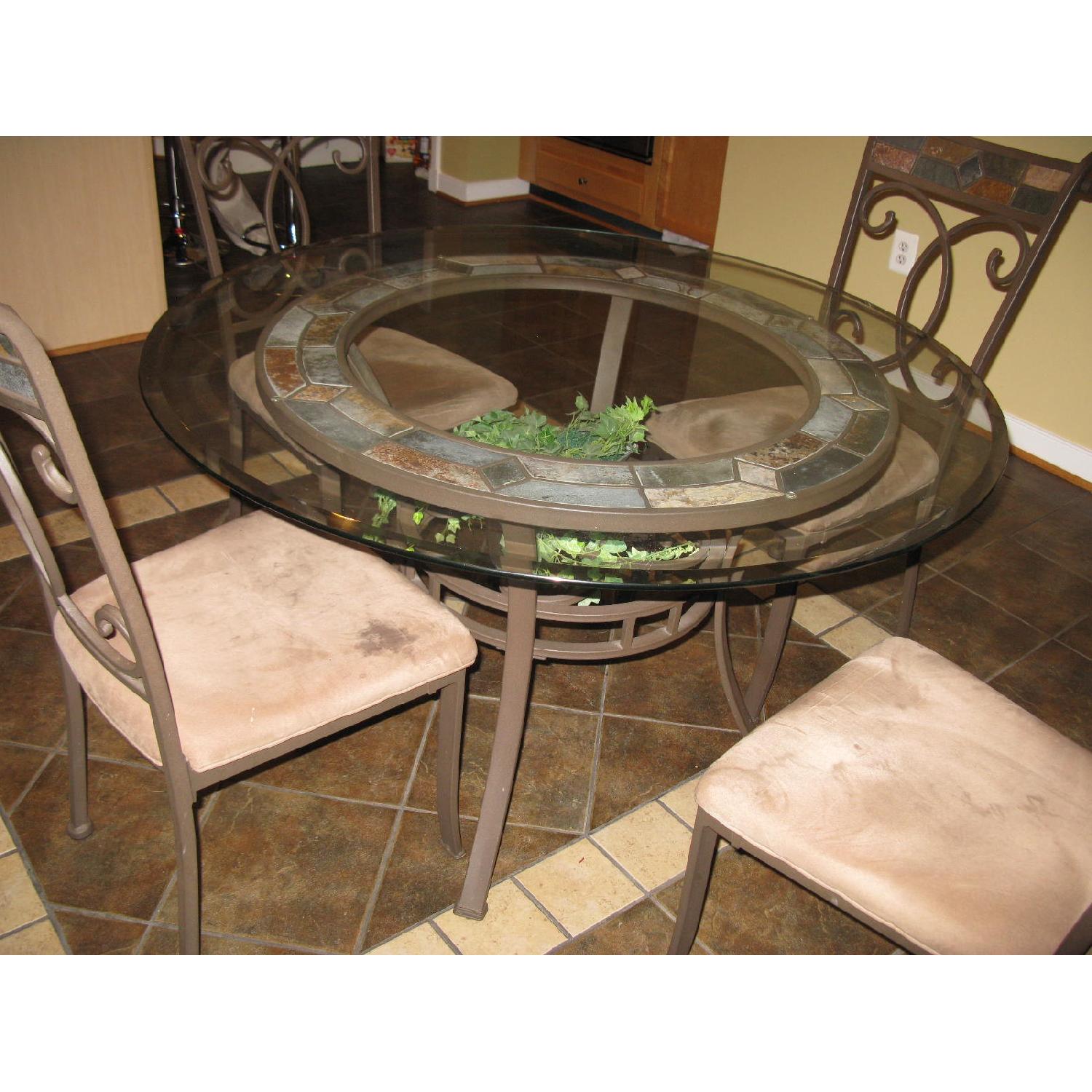 Ashley's Circular 5 Piece Glass Dining Set - image-1