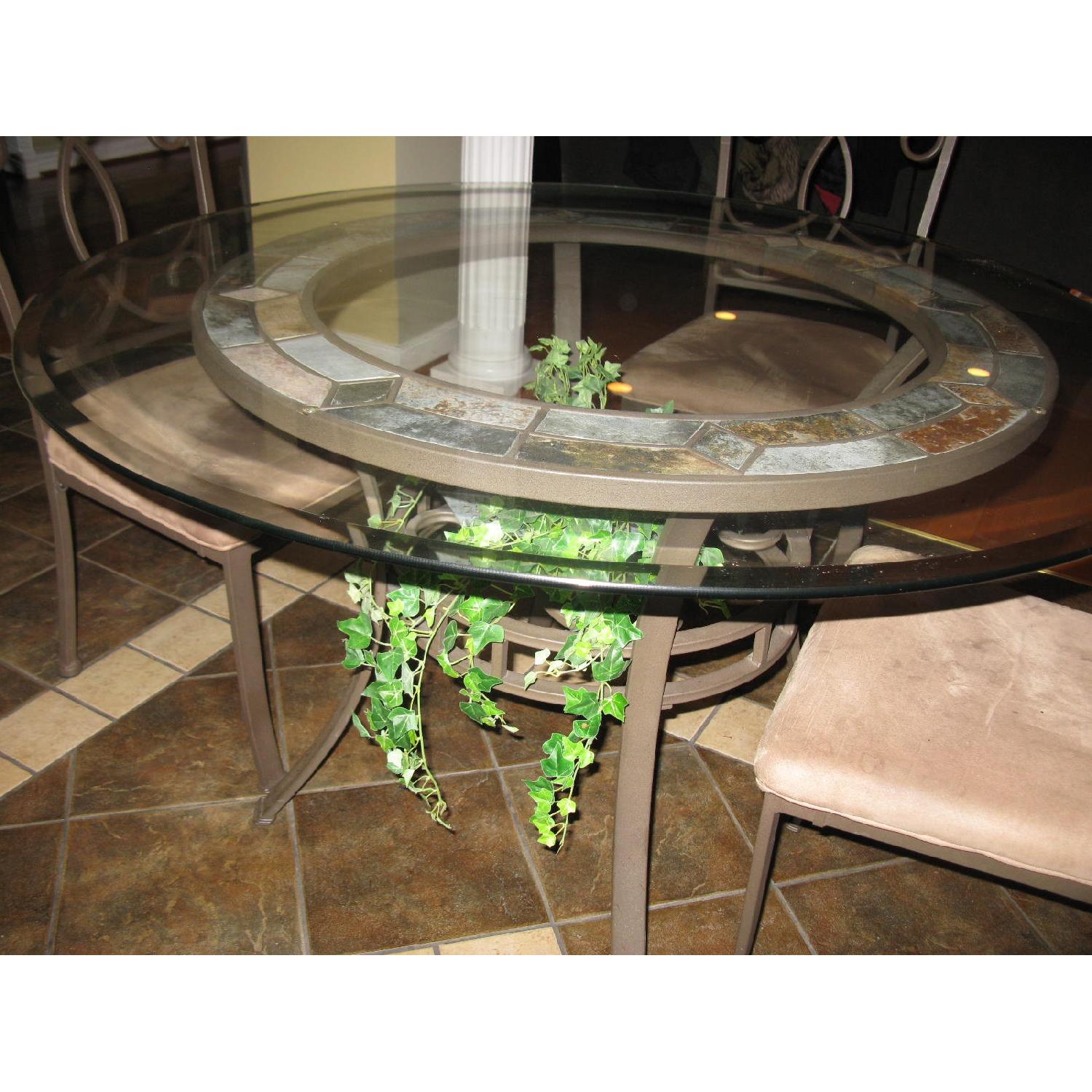 Ashley's Circular 5 Piece Glass Dining Set - image-2