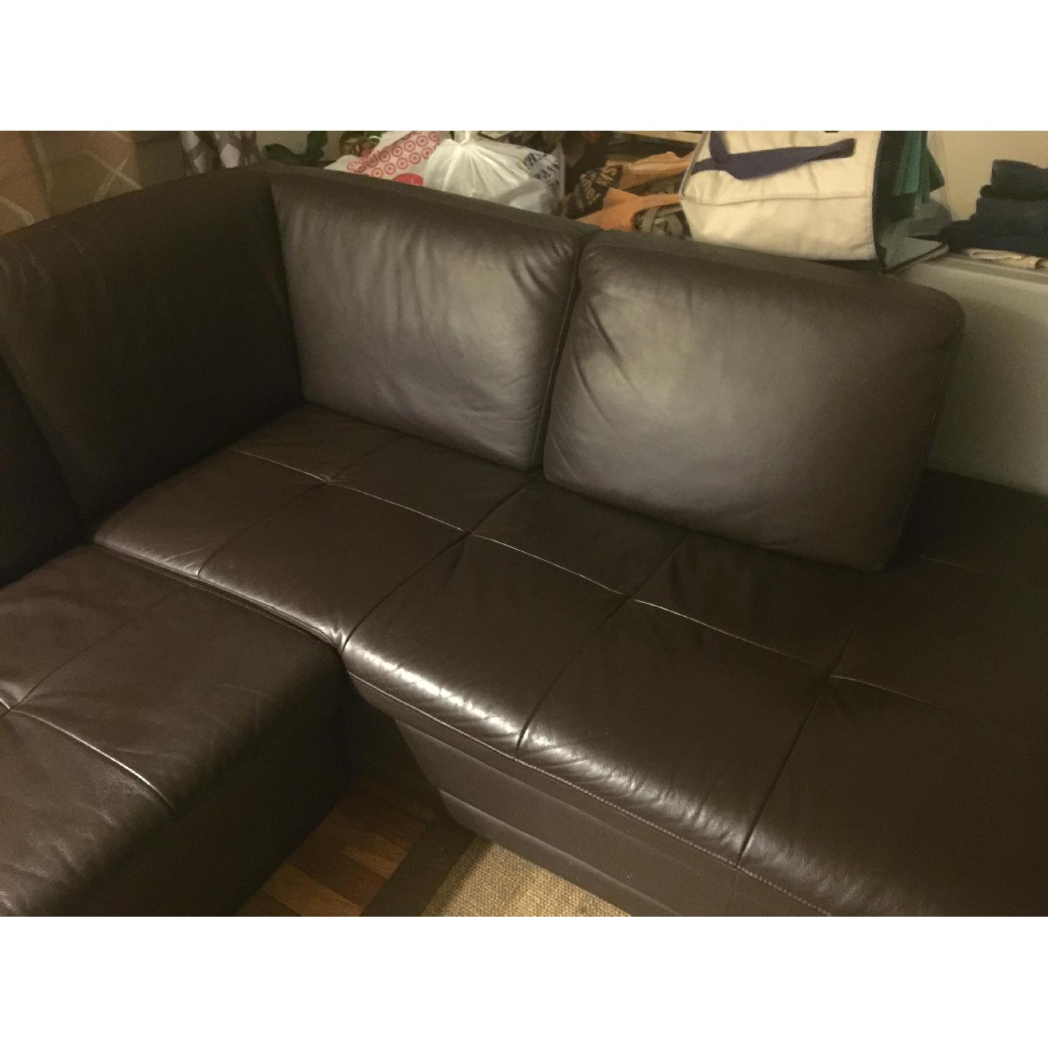 Baxton Studio Diana Dark Brown Leather Sectional Sofa - image-3