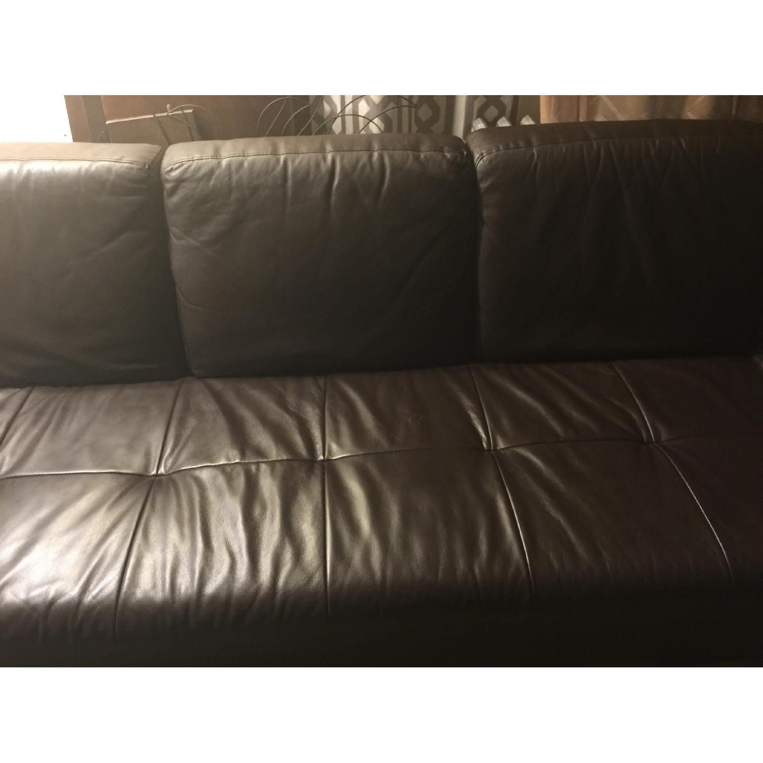 Baxton Studio Diana Dark Brown Leather Sectional Sofa - image-8