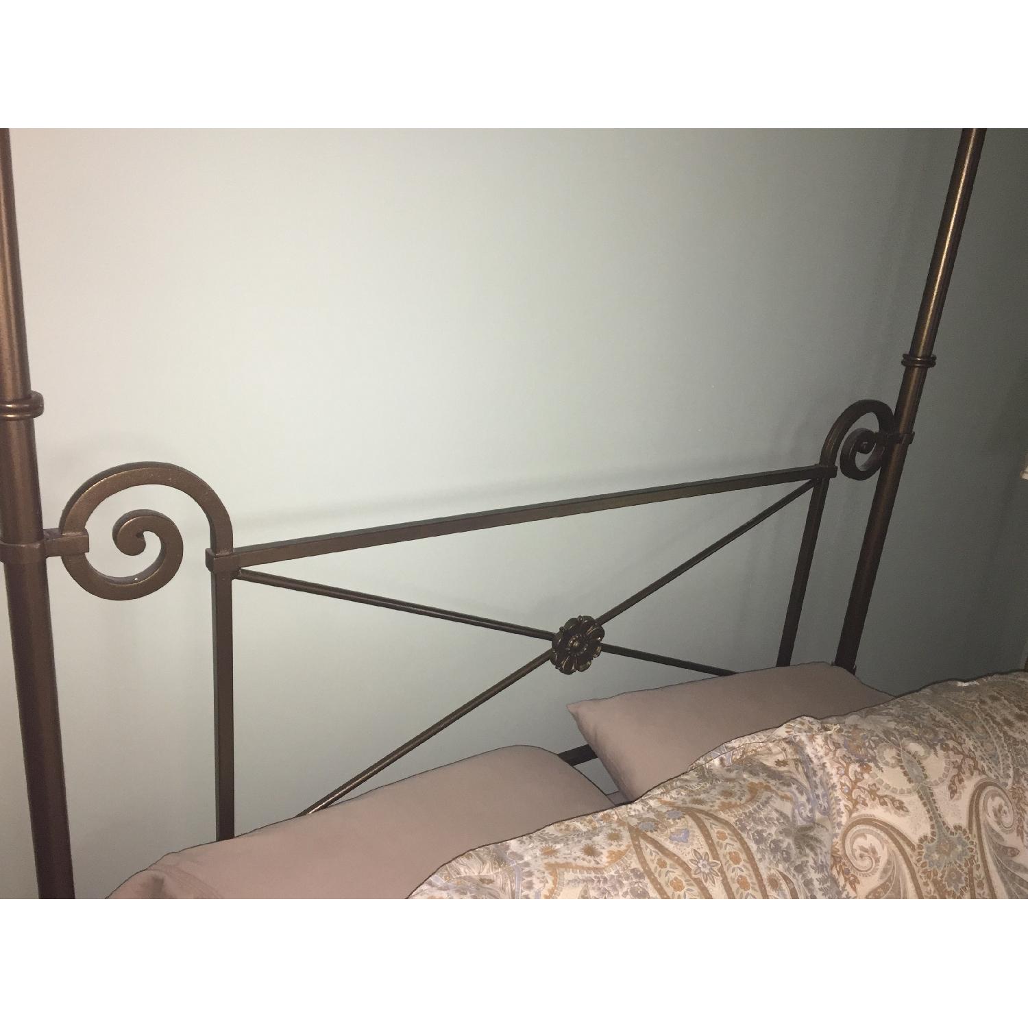Heavy Wrought Iron Canopy Queen Size Bed Frame - image-1