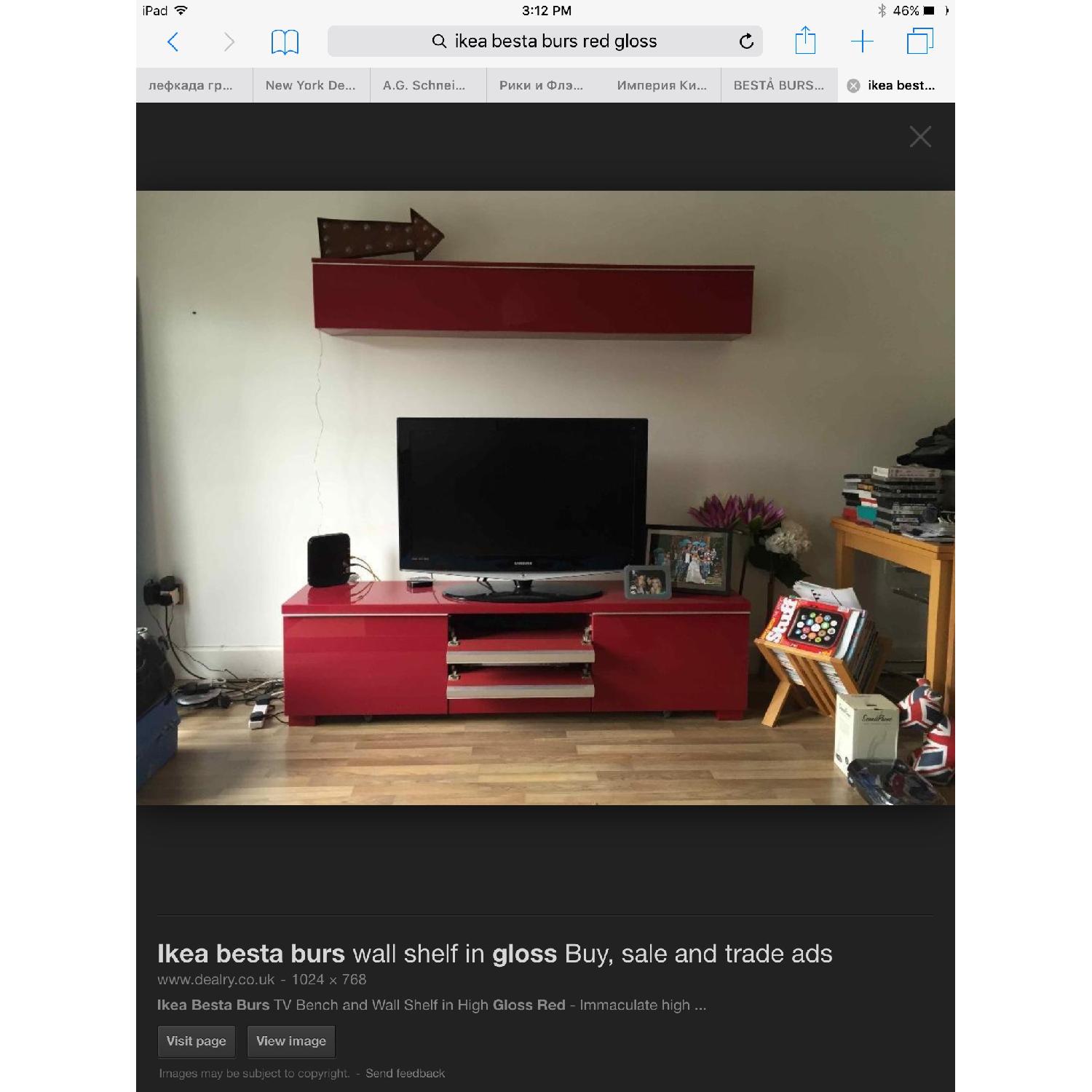 Ikea Besta Birch TV Unit & Shelf - image-1