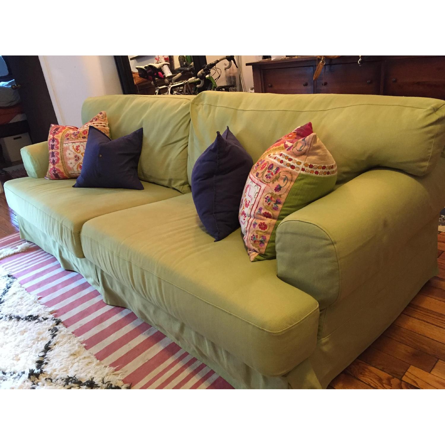 Ikea Slipcover Hovas Green Sofa - image-2