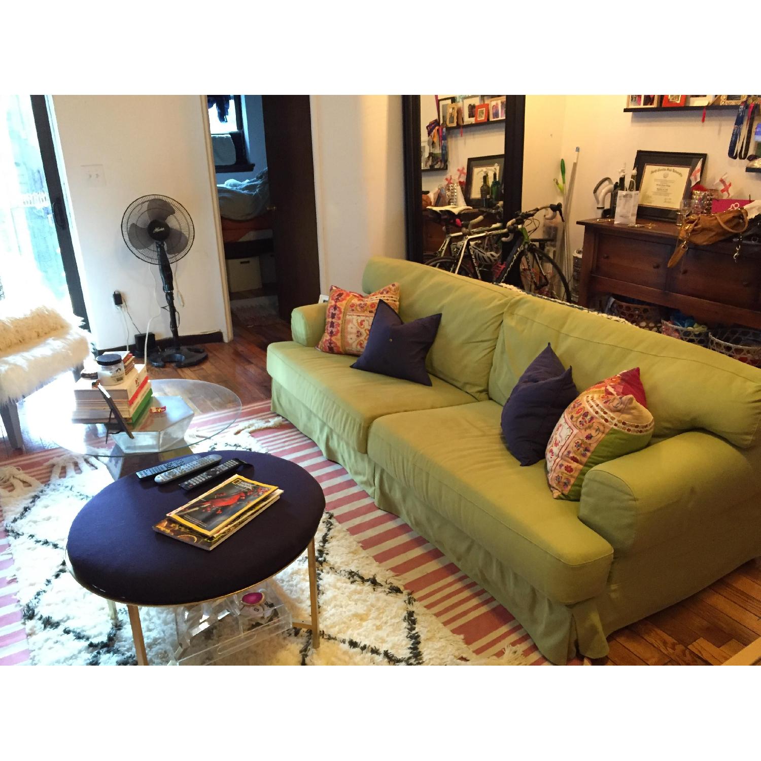 Ikea Slipcover Hovas Green Sofa - image-3