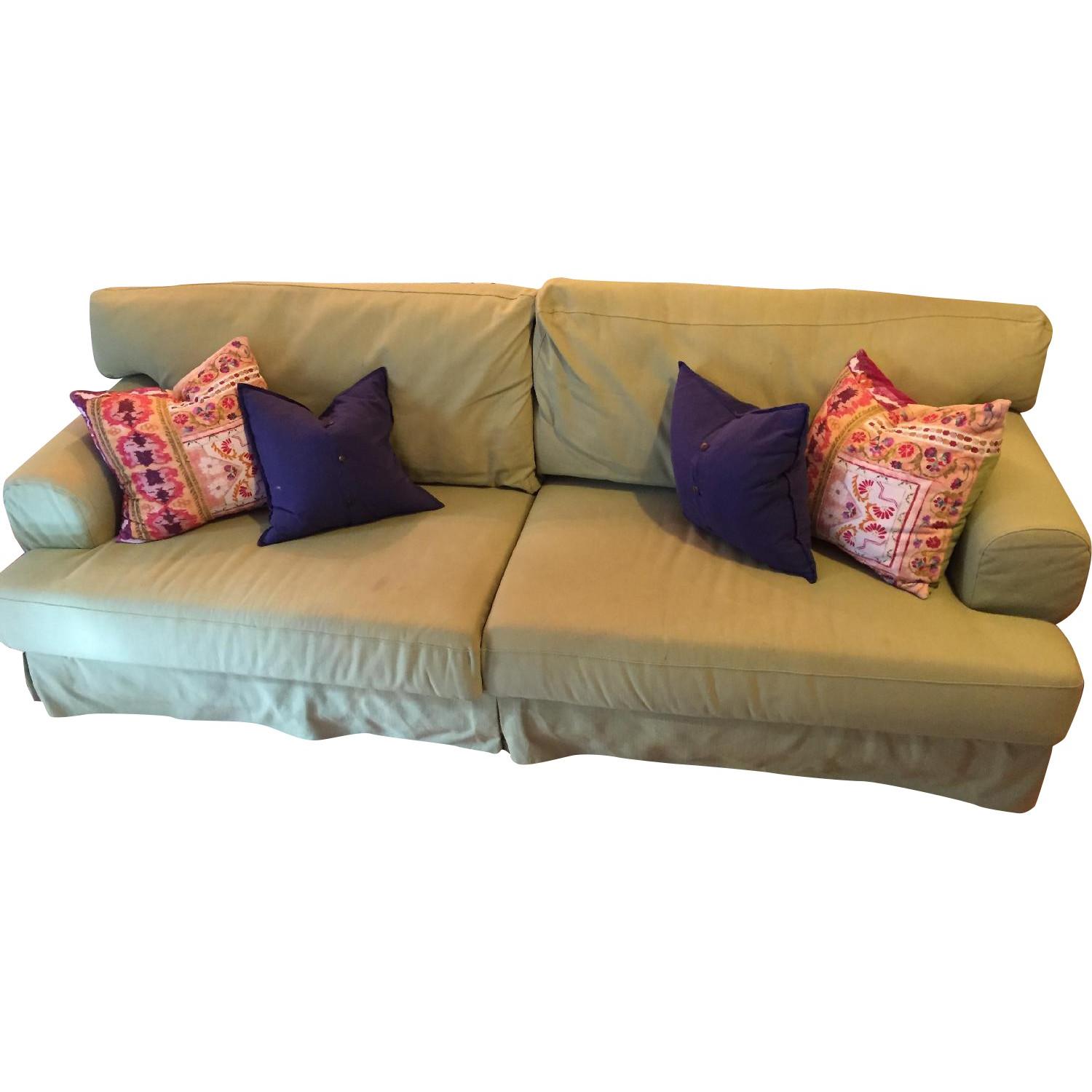 Ikea Slipcover Hovas Green Sofa - image-0